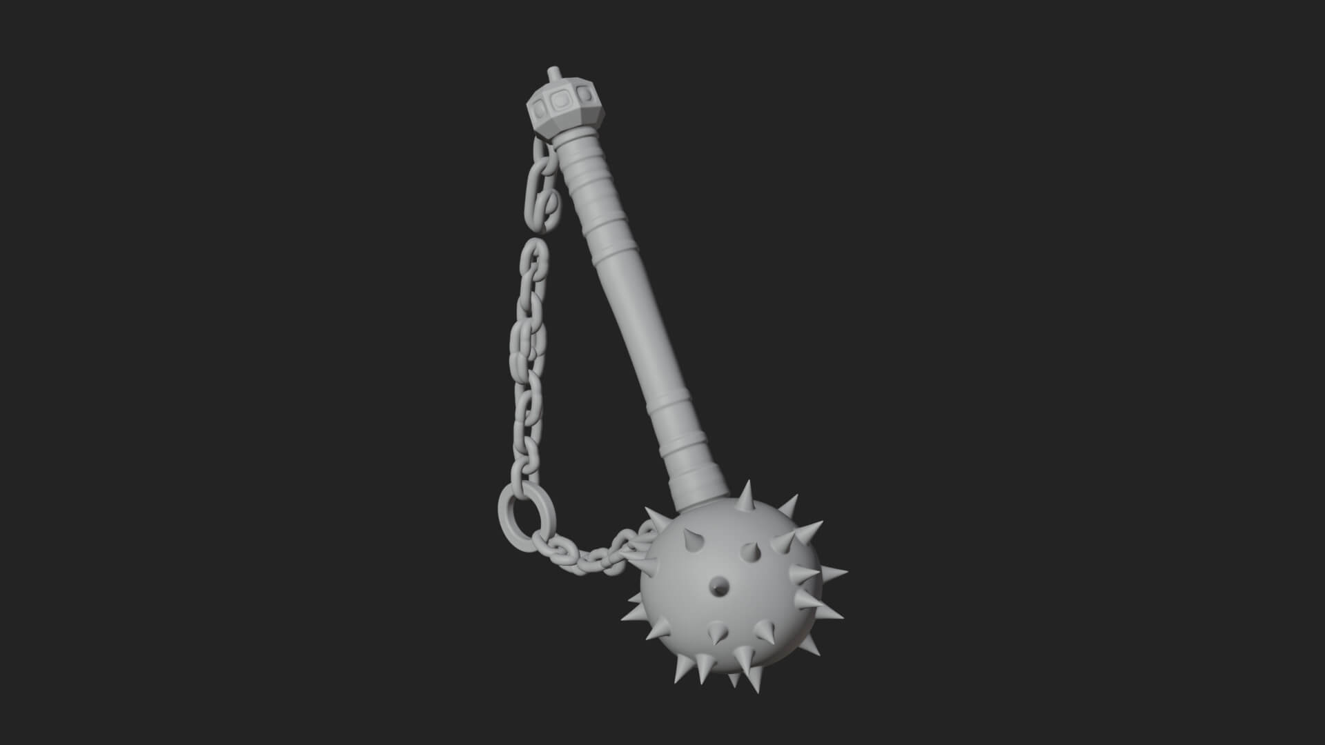 Spiked Ball Chain Flail Model Design 1 3D Print Model 3D Model