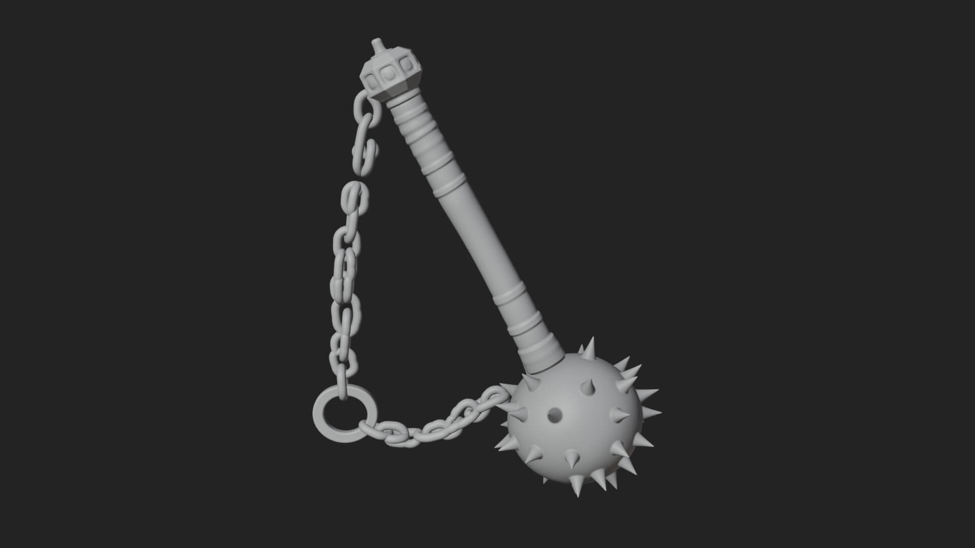 Spiked Ball Chain Flail Model Design 1 3D Print Model 3D Model
