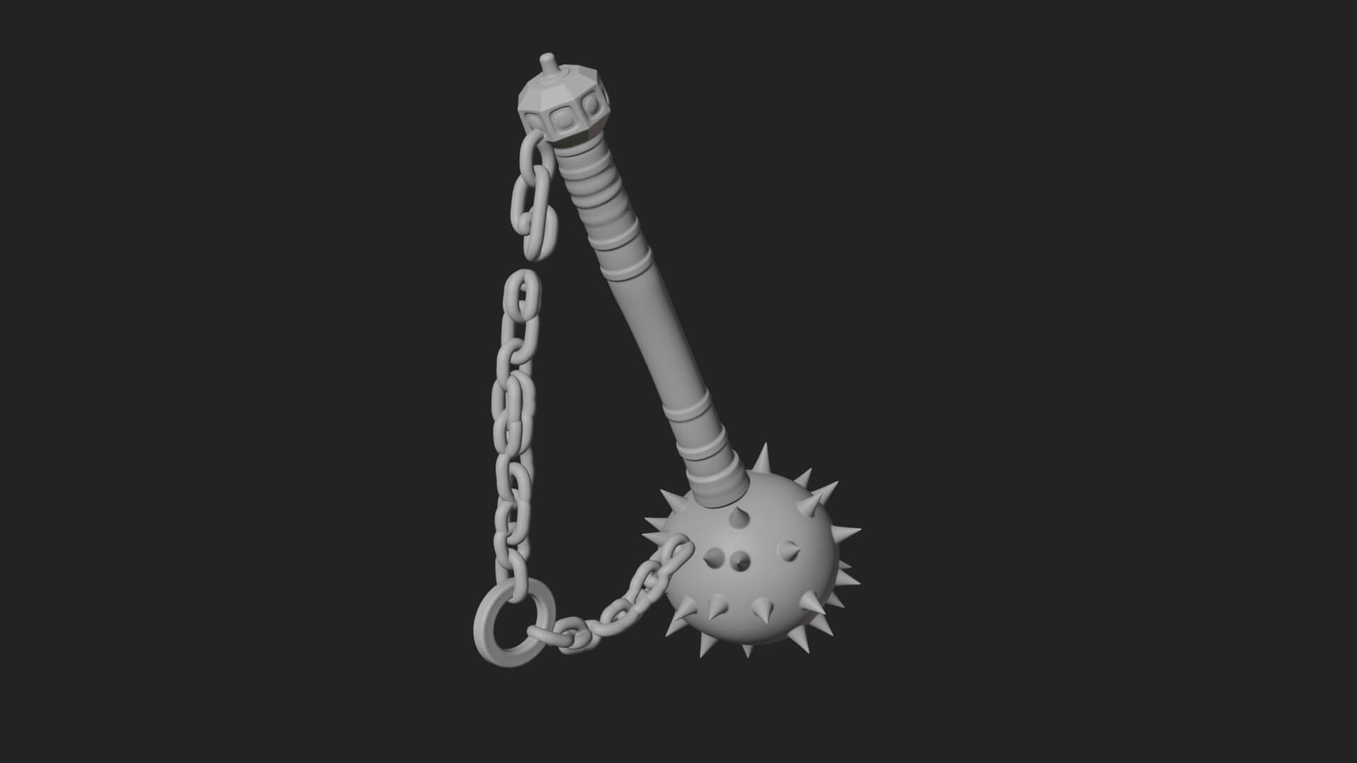 Spiked Ball Chain Flail Model Design 1 3D Print Model 3D Model