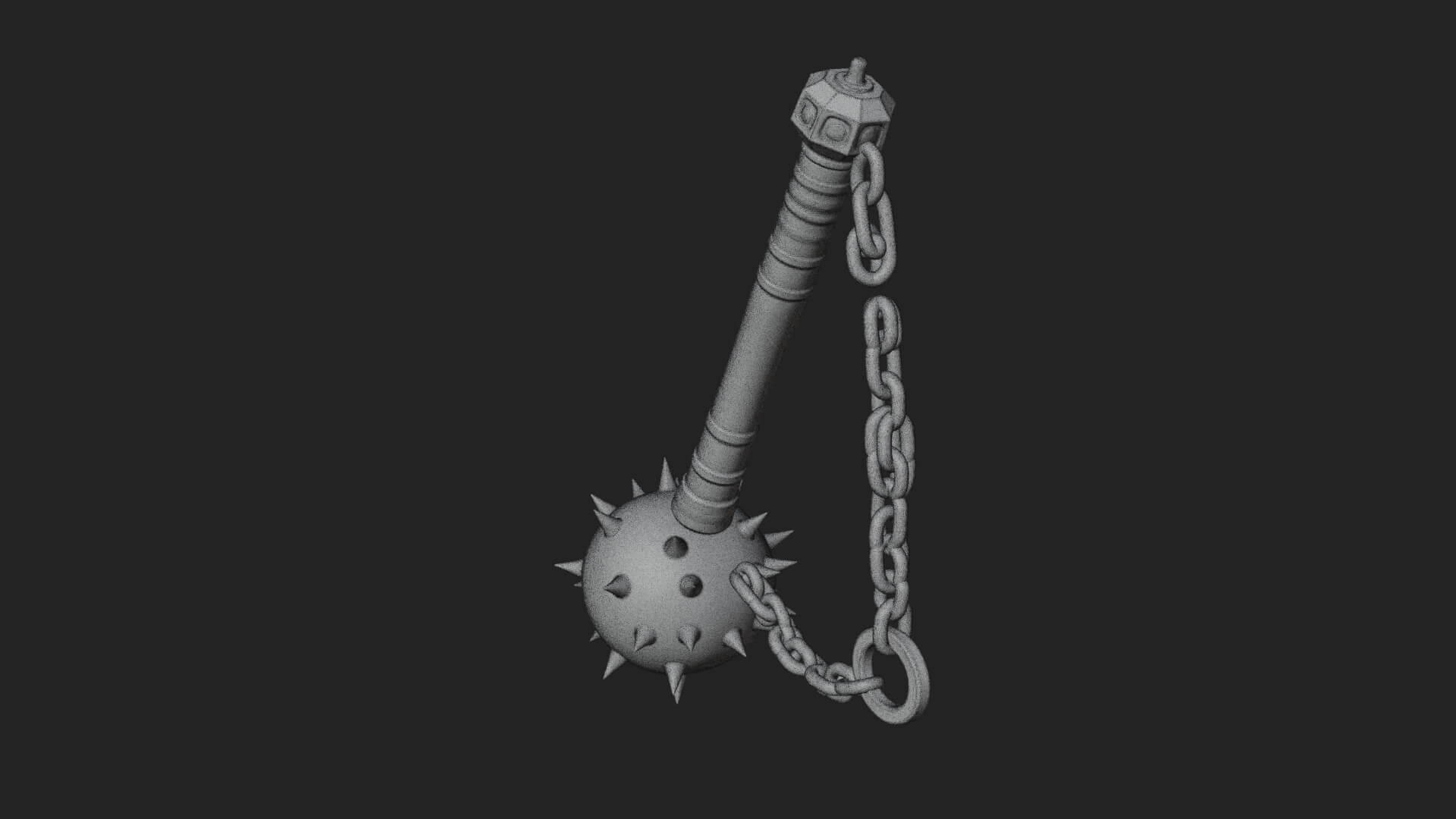 Spiked Ball Chain Flail Model Design 1 3D Print Model 3D Model