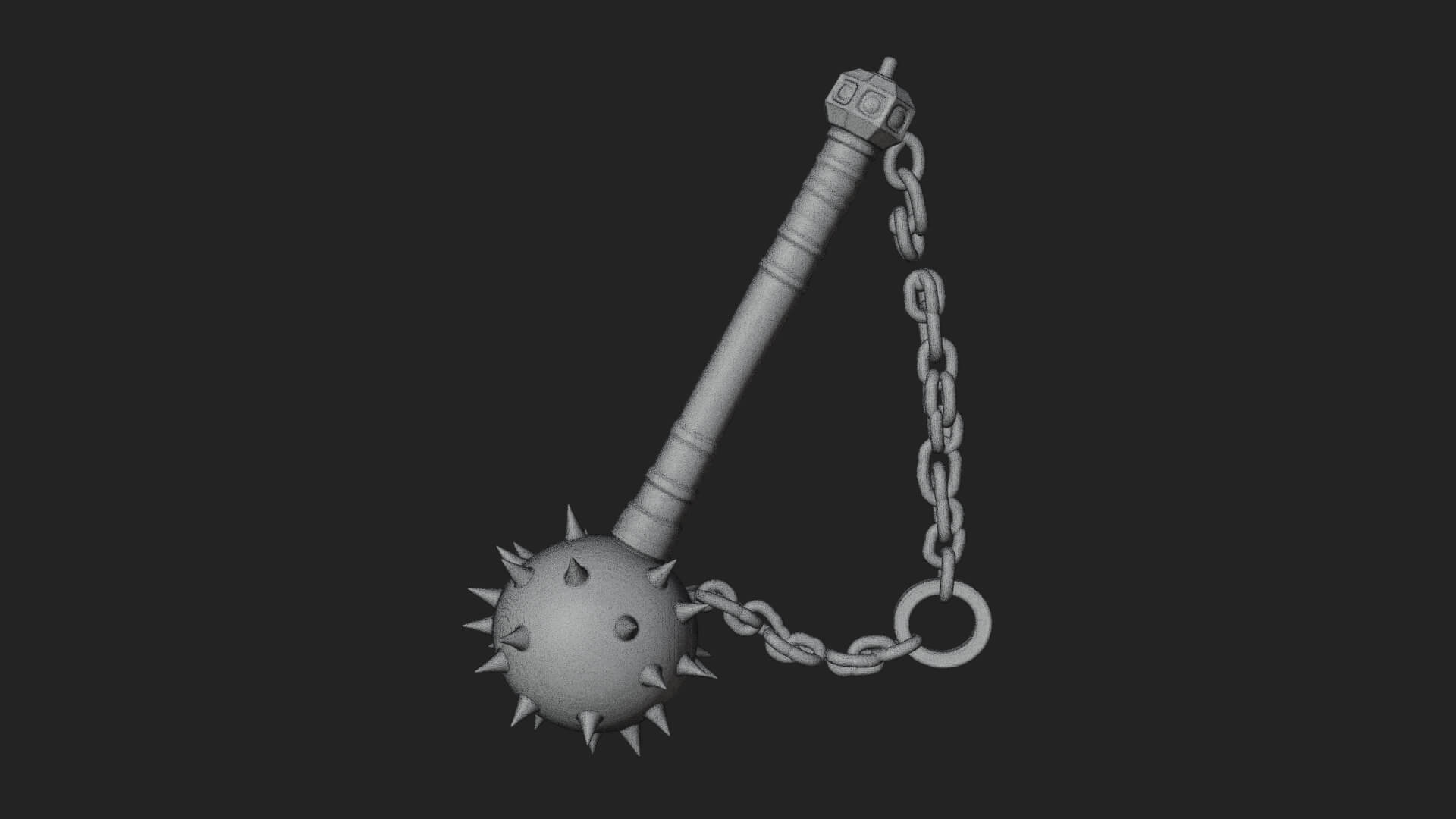 Spiked Ball Chain Flail Model Design 1 3D Print Model 3D Model