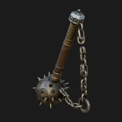 Spiked Ball Chain Flail Model Design 1 3D Print Model