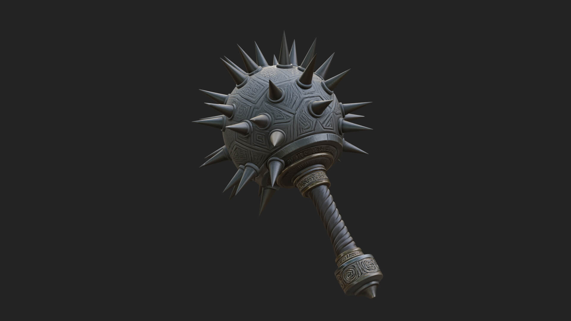 Spiked Ball Chain Flail Model Design 10 3D Print Model 3D Model