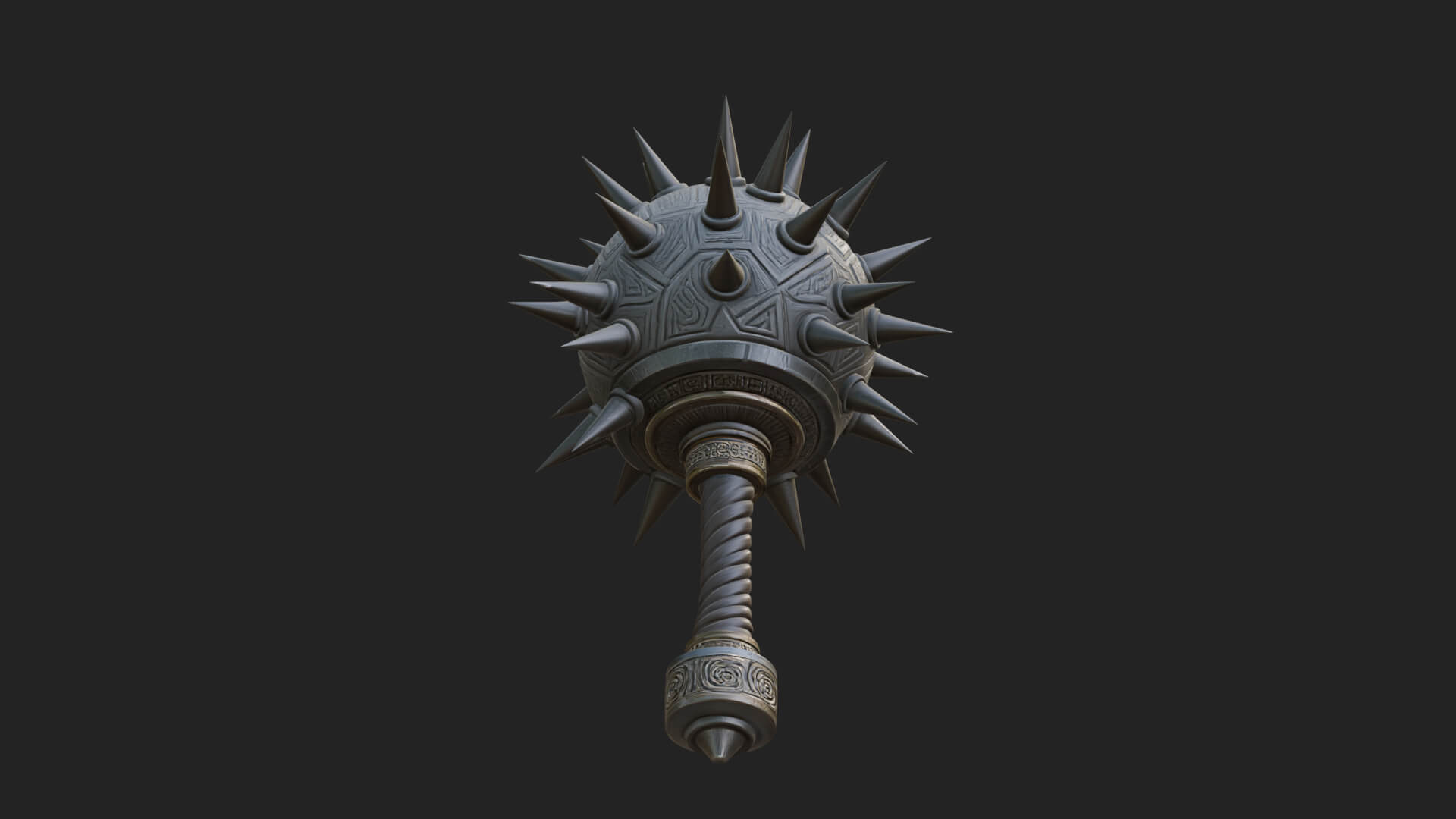 Spiked Ball Chain Flail Model Design 10 3D Print Model 3D Model