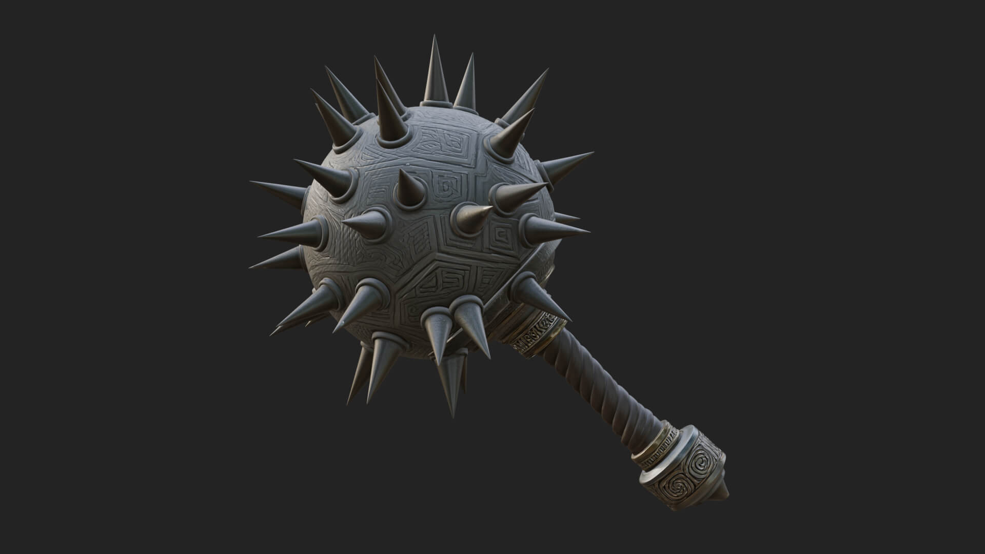 Spiked Ball Chain Flail Model Design 10 3D Print Model 3D Model
