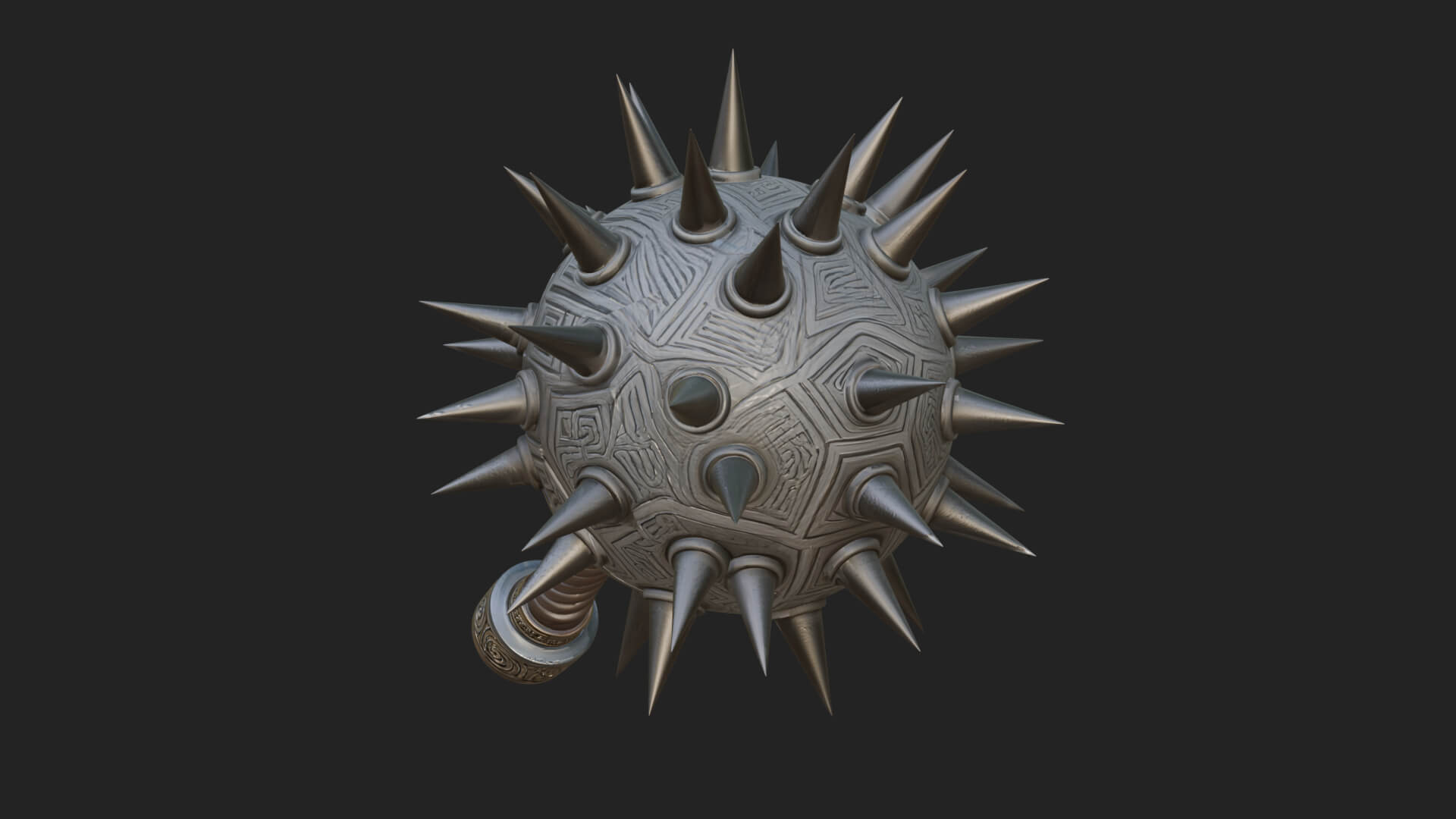 Spiked Ball Chain Flail Model Design 10 3D Print Model 3D Model