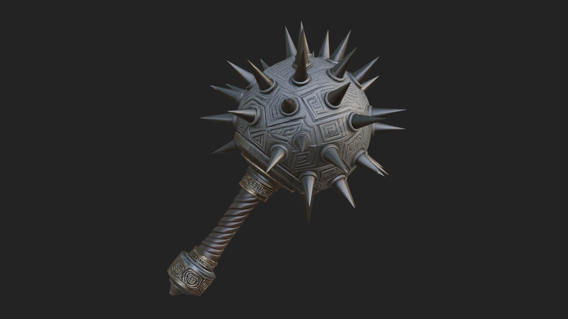 Spiked Ball Chain Flail Model Design 10 3D Print Model 3D Model