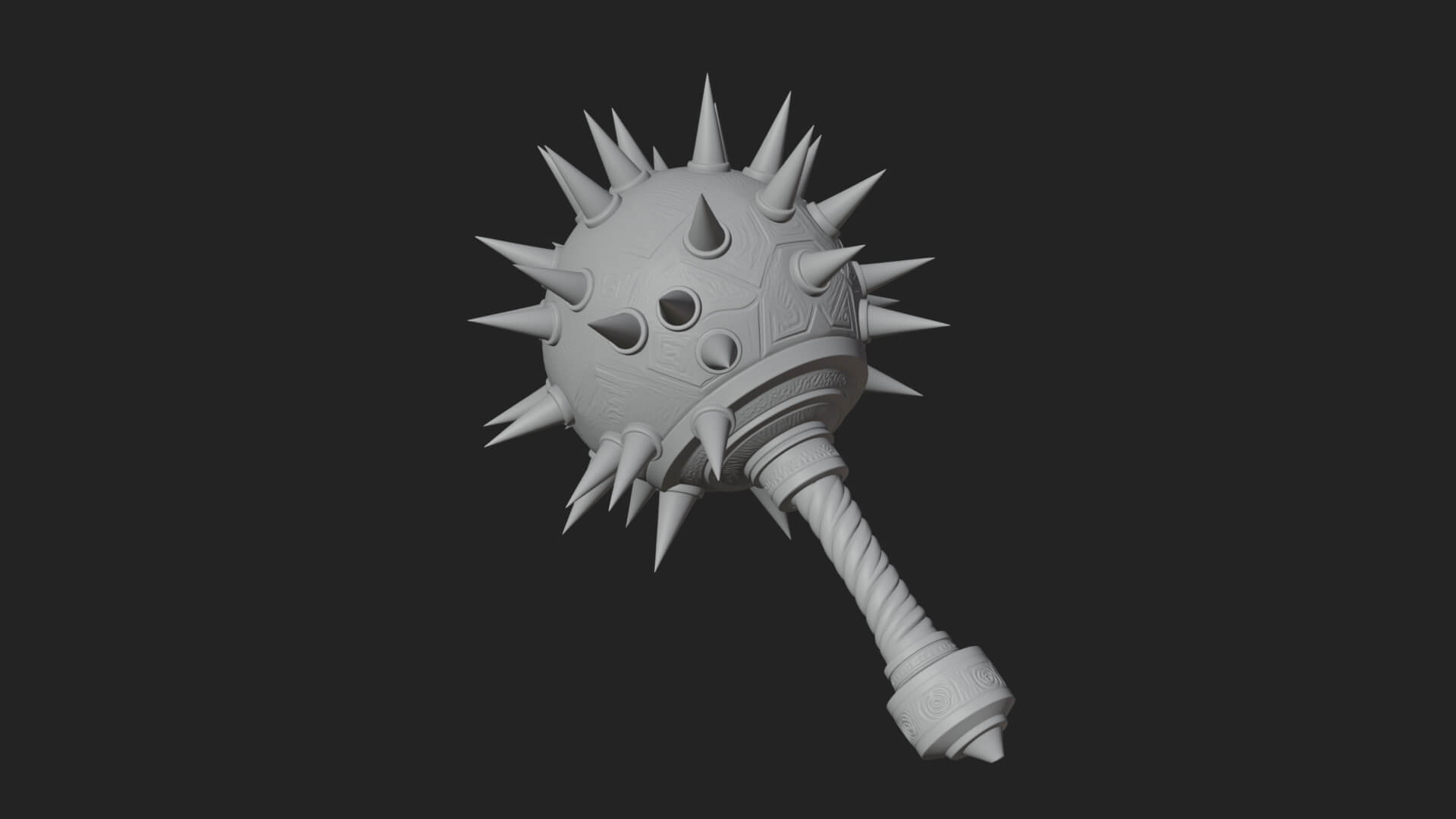 Spiked Ball Chain Flail Model Design 10 3D Print Model 3D Model