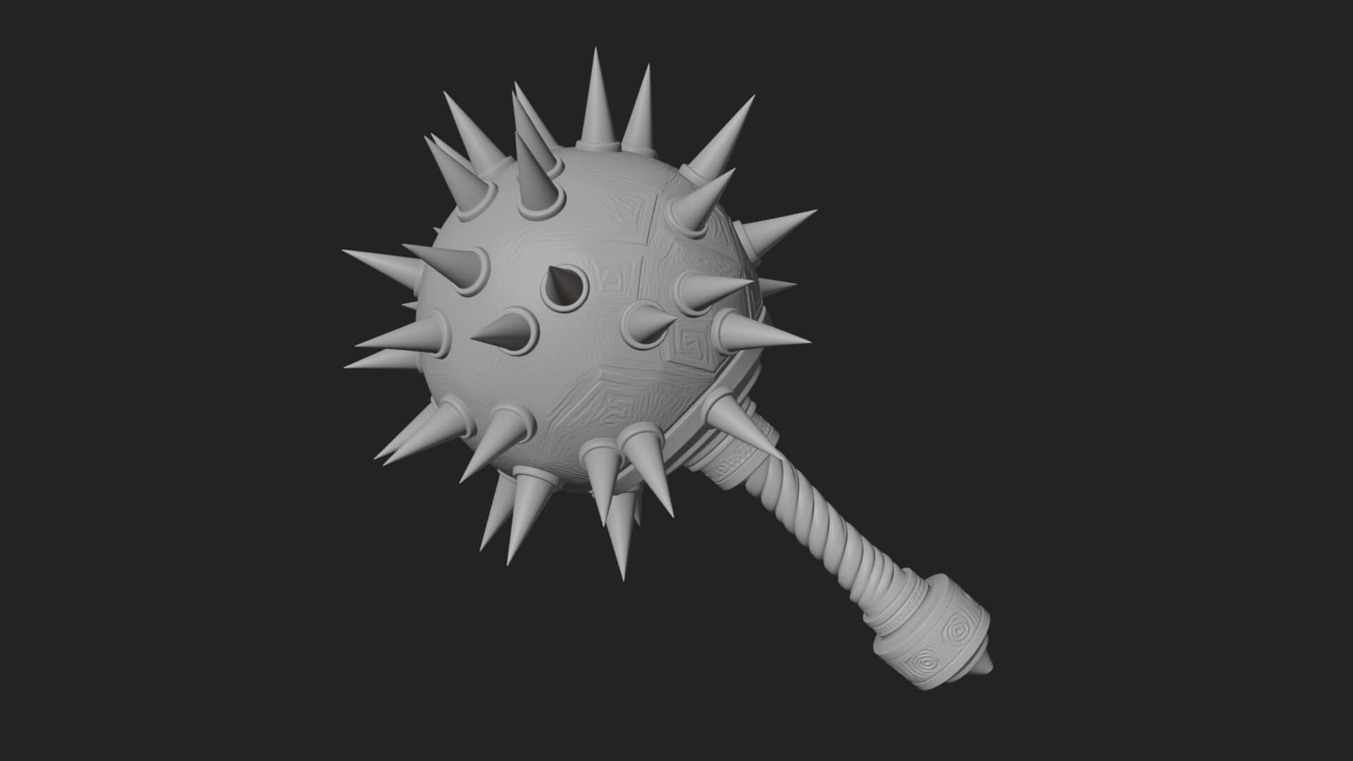 Spiked Ball Chain Flail Model Design 10 3D Print Model 3D Model