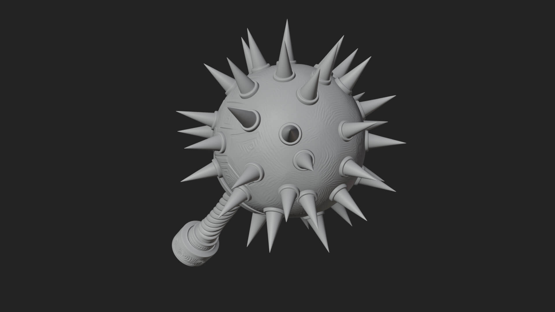 Spiked Ball Chain Flail Model Design 10 3D Print Model 3D Model