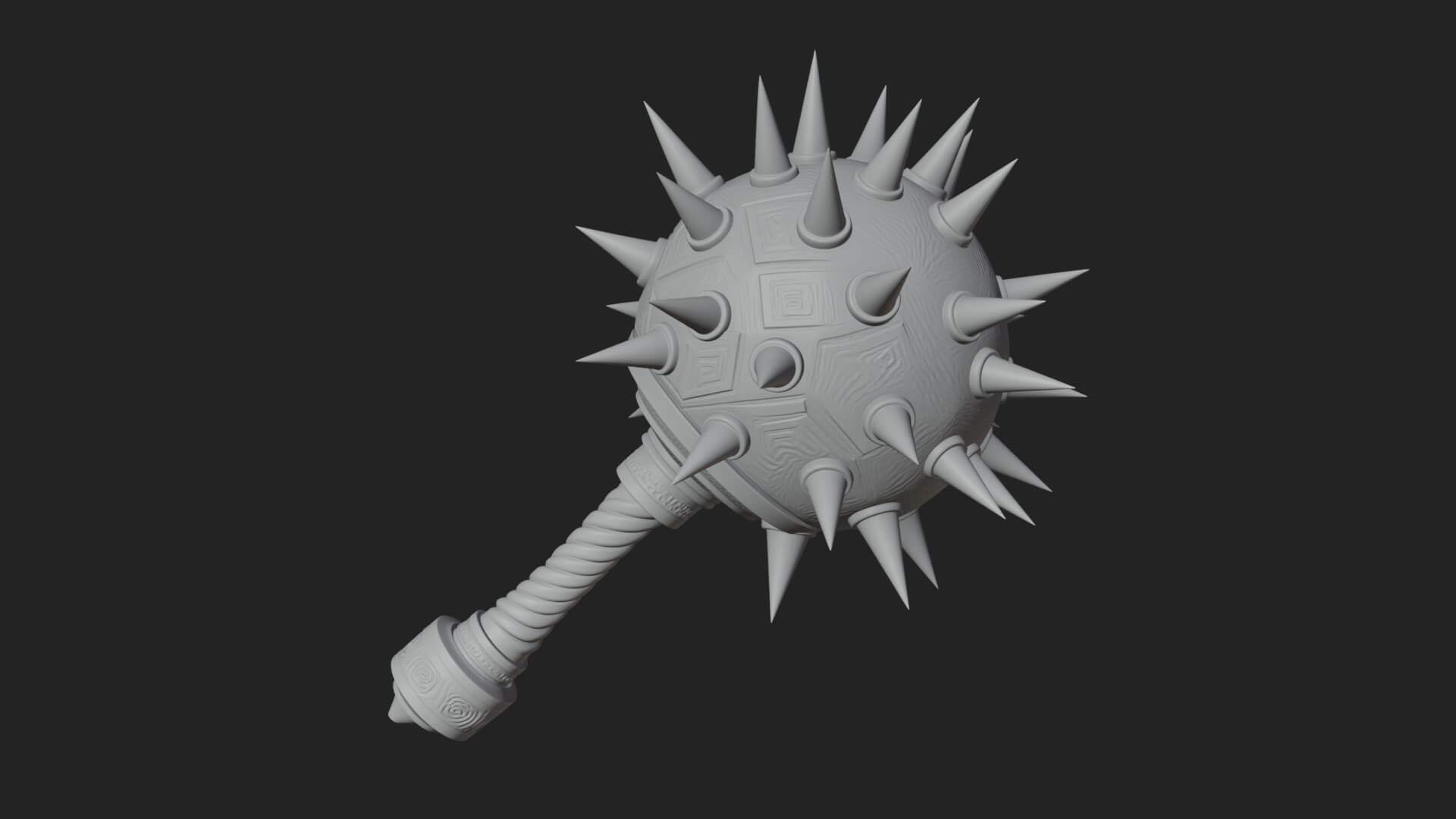 Spiked Ball Chain Flail Model Design 10 3D Print Model 3D Model