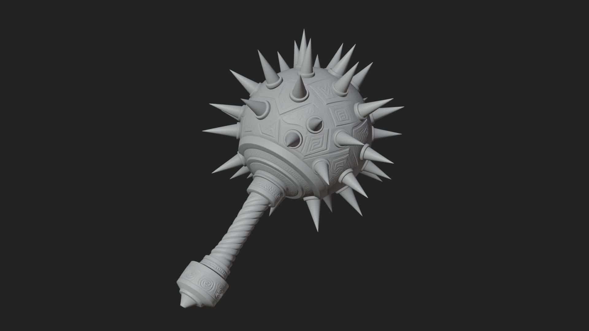 Spiked Ball Chain Flail Model Design 10 3D Print Model 3D Model