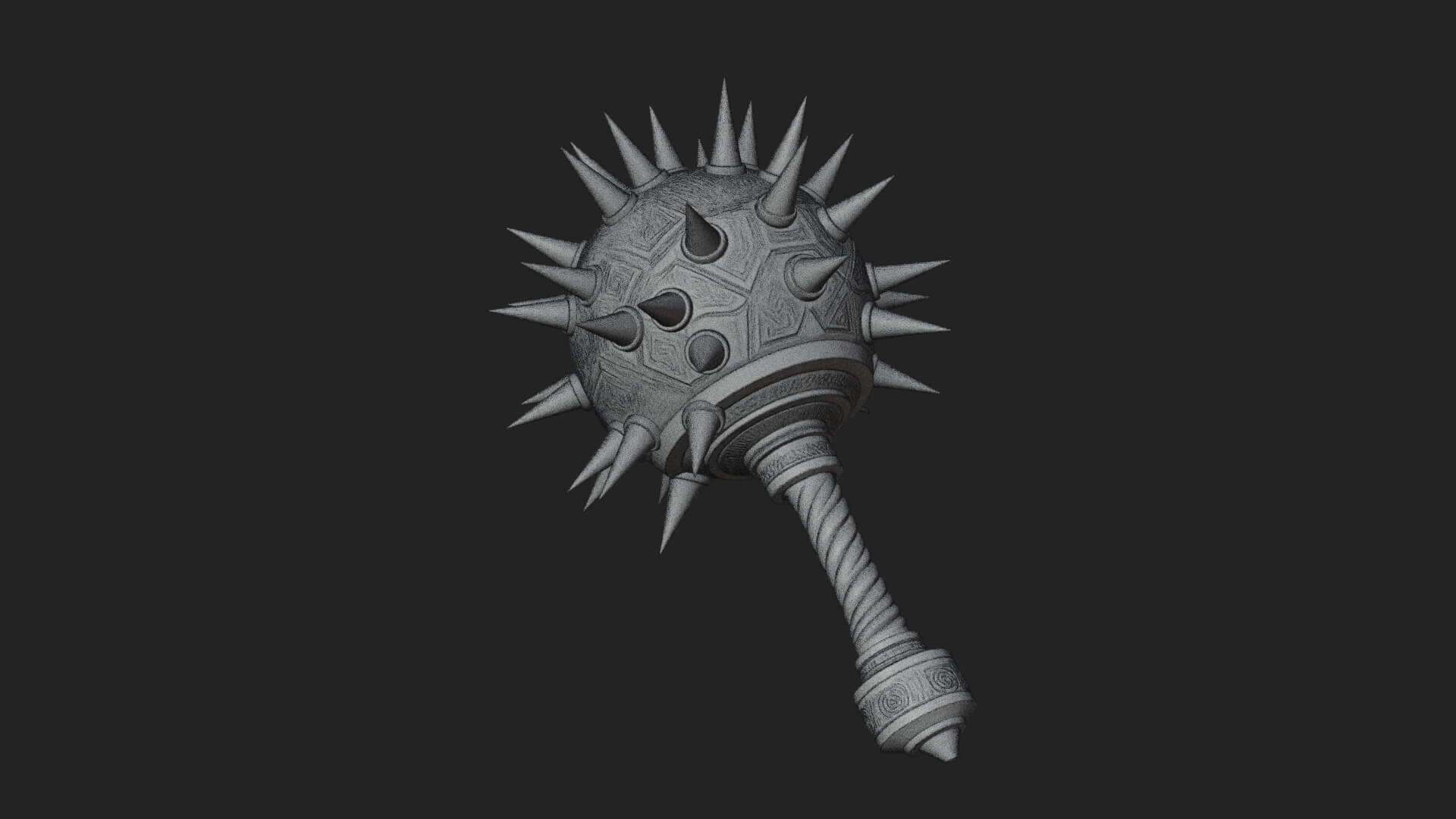 Spiked Ball Chain Flail Model Design 10 3D Print Model 3D Model