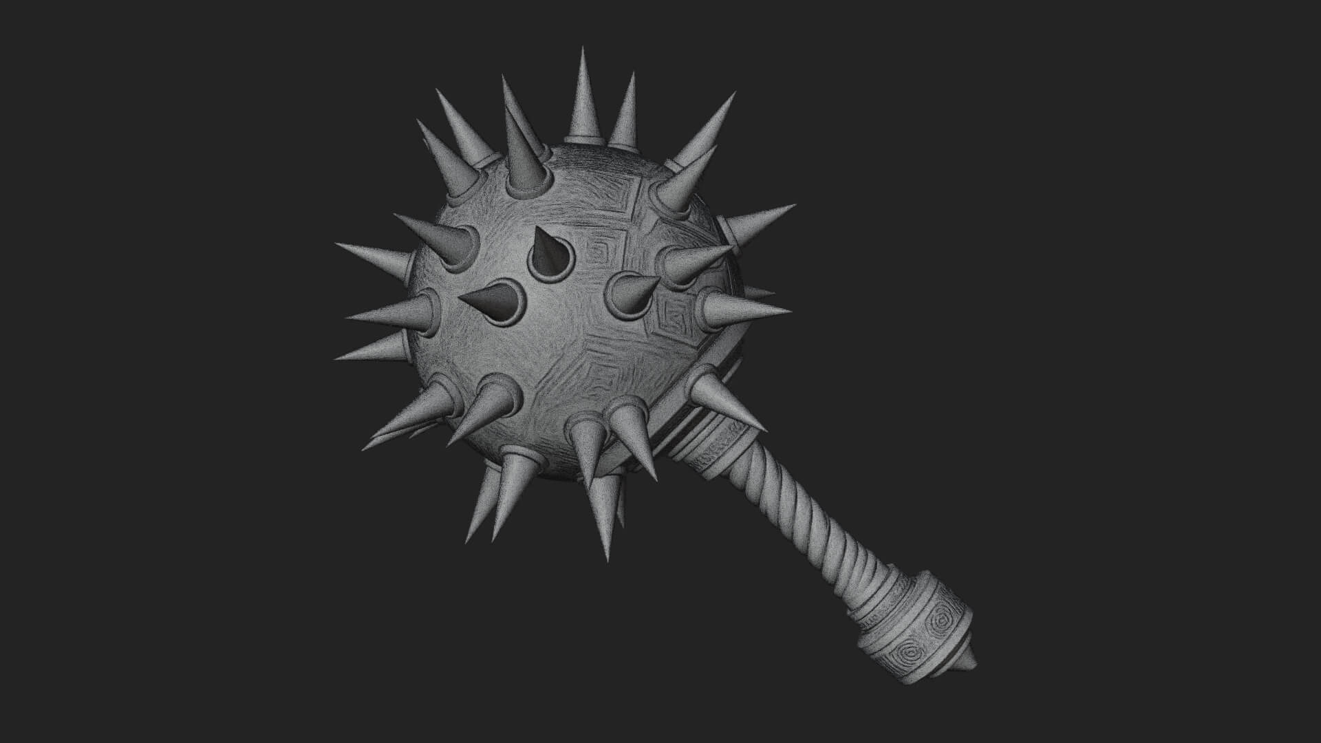 Spiked Ball Chain Flail Model Design 10 3D Print Model 3D Model