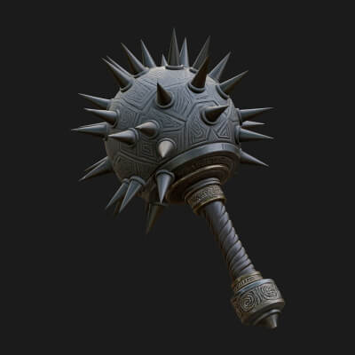 Spiked Ball Chain Flail Model Design 10 3D Print Model