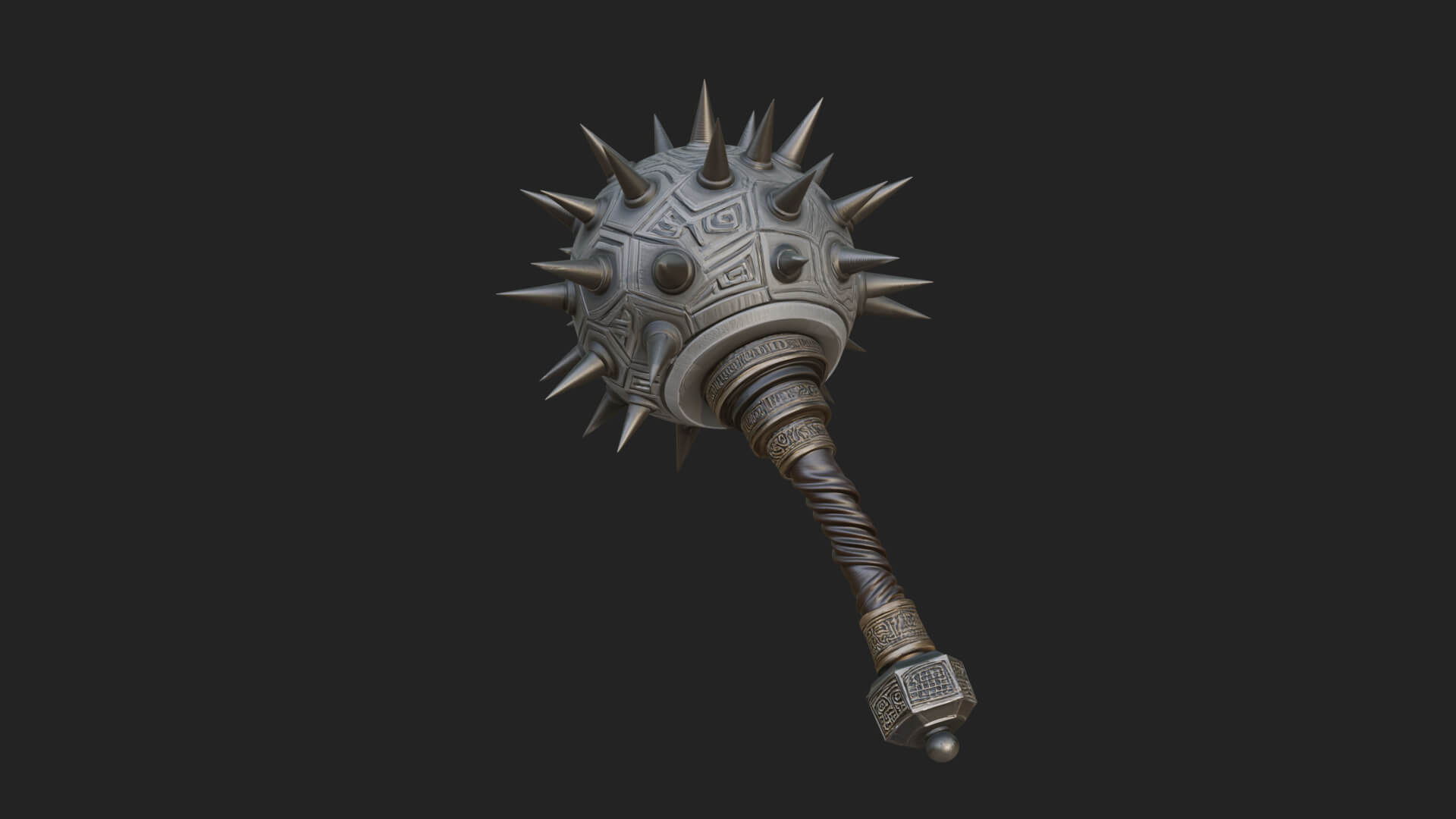 Spiked Ball Chain Flail Model Design 11 3D Print Model 3D Model