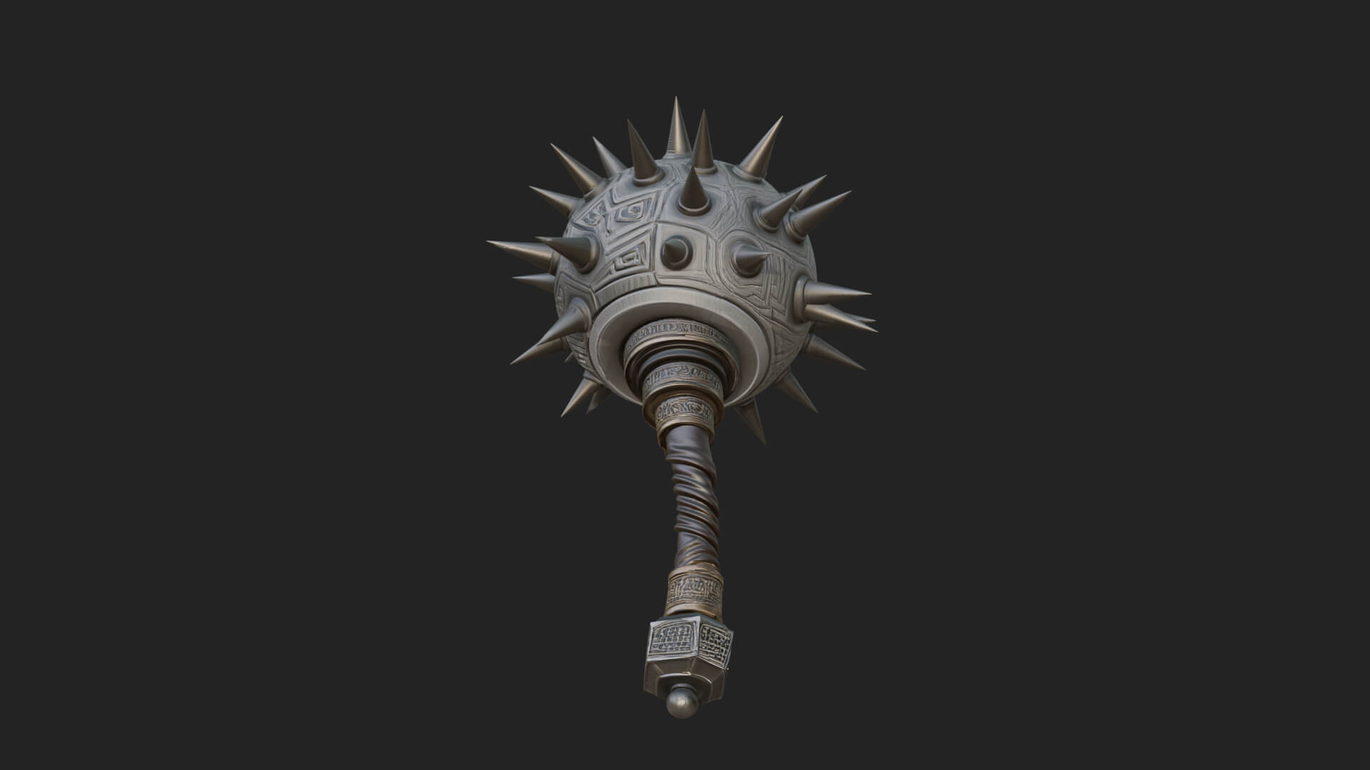 Spiked Ball Chain Flail Model Design 11 3D Print Model 3D Model