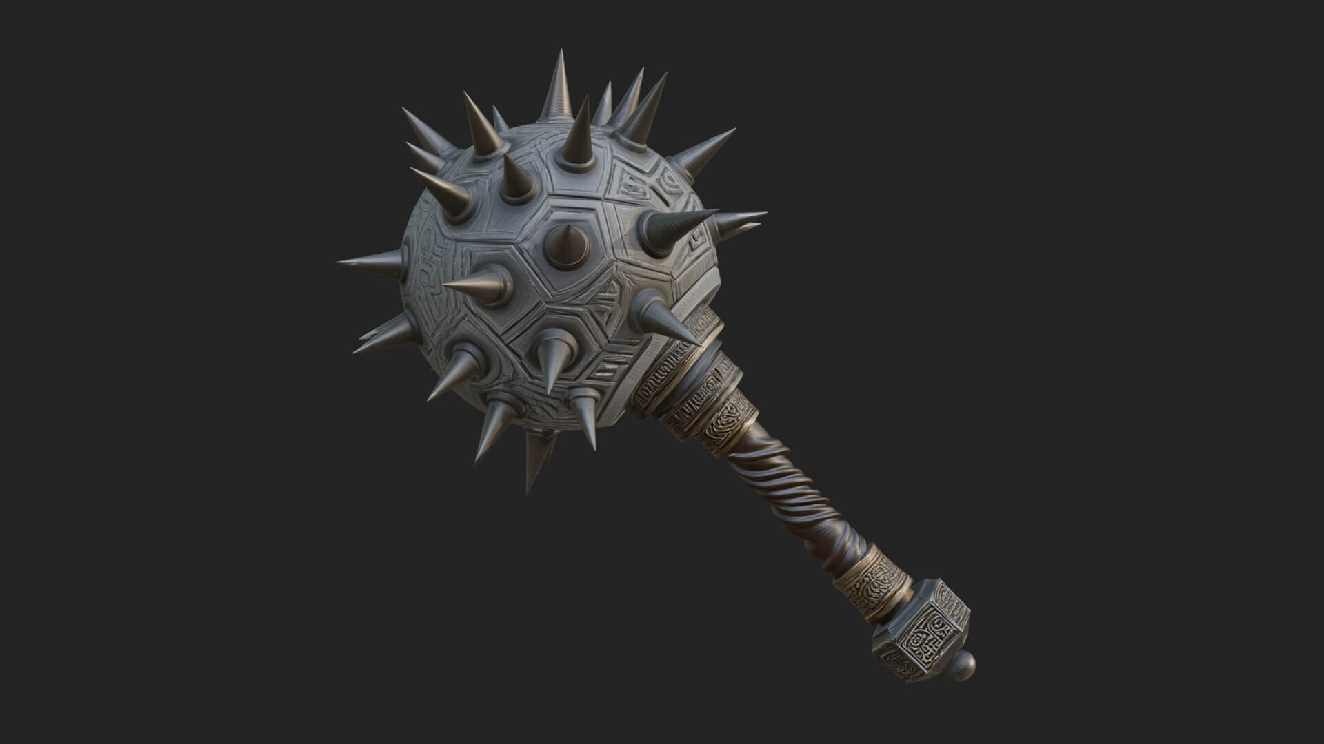 Spiked Ball Chain Flail Model Design 11 3D Print Model 3D Model