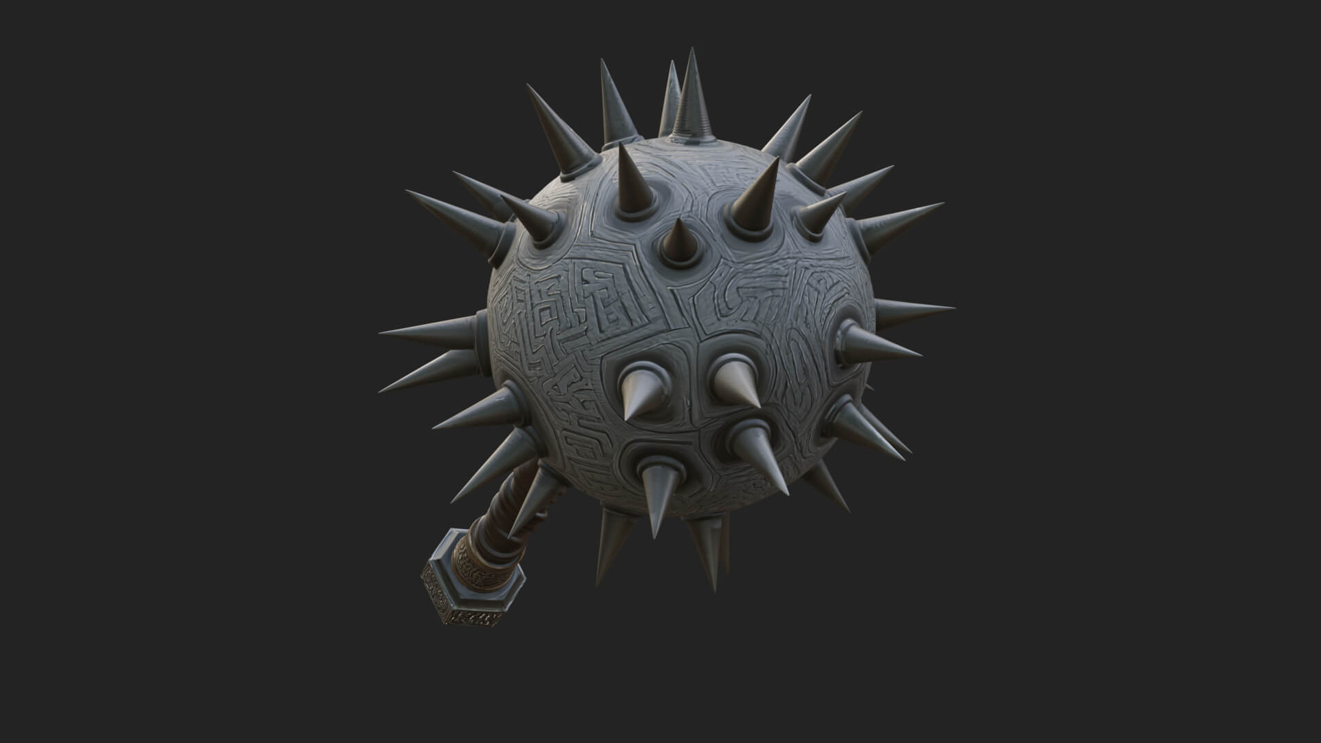 Spiked Ball Chain Flail Model Design 11 3D Print Model 3D Model
