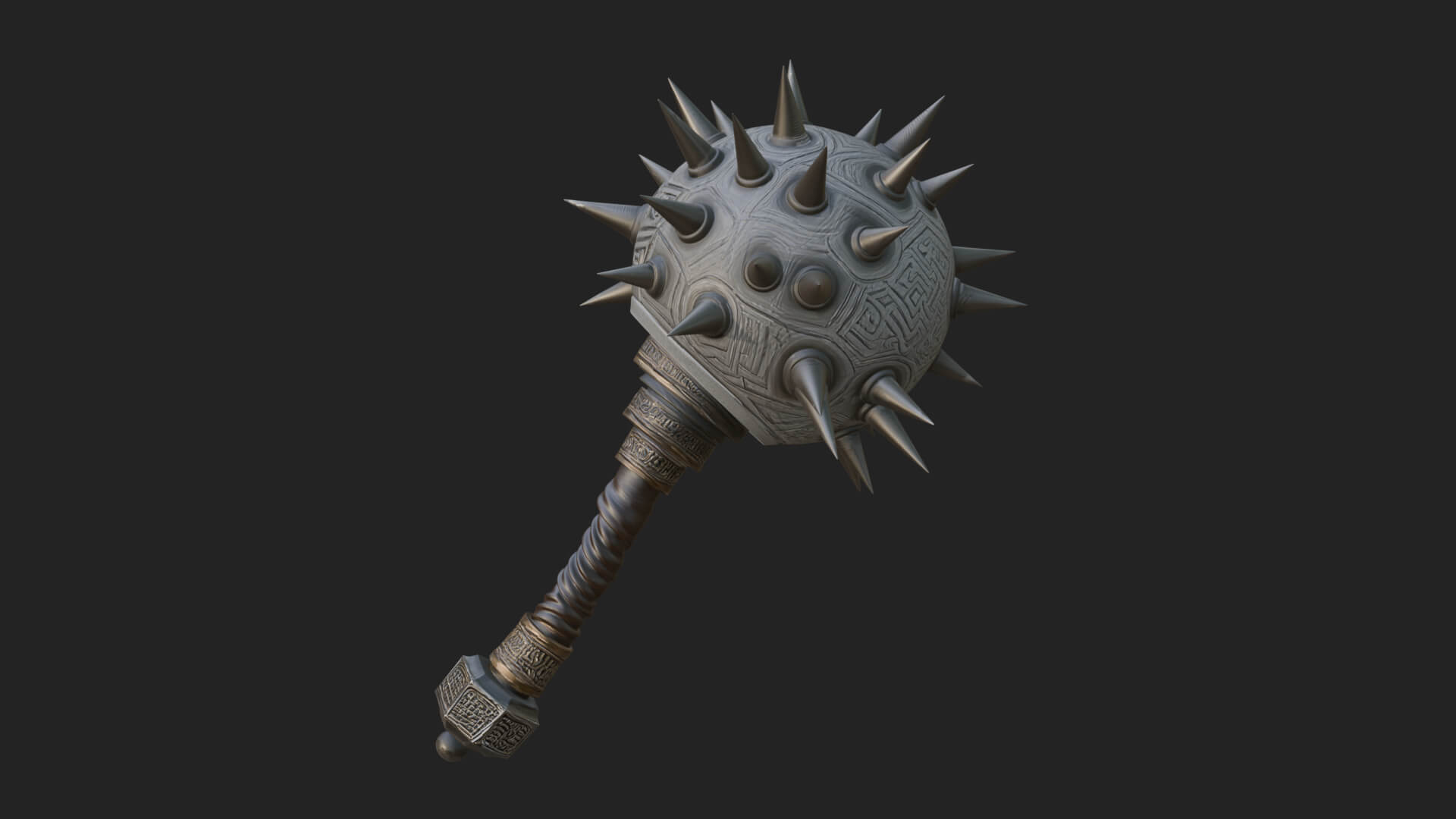 Spiked Ball Chain Flail Model Design 11 3D Print Model 3D Model