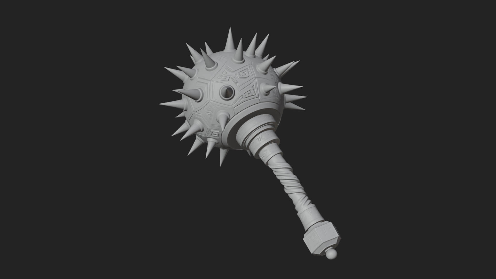 Spiked Ball Chain Flail Model Design 11 3D Print Model 3D Model