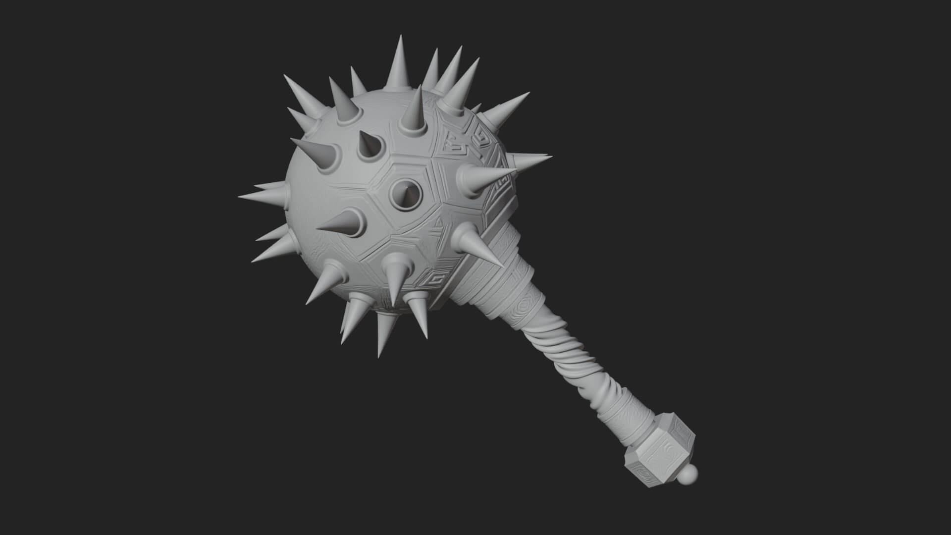 Spiked Ball Chain Flail Model Design 11 3D Print Model 3D Model