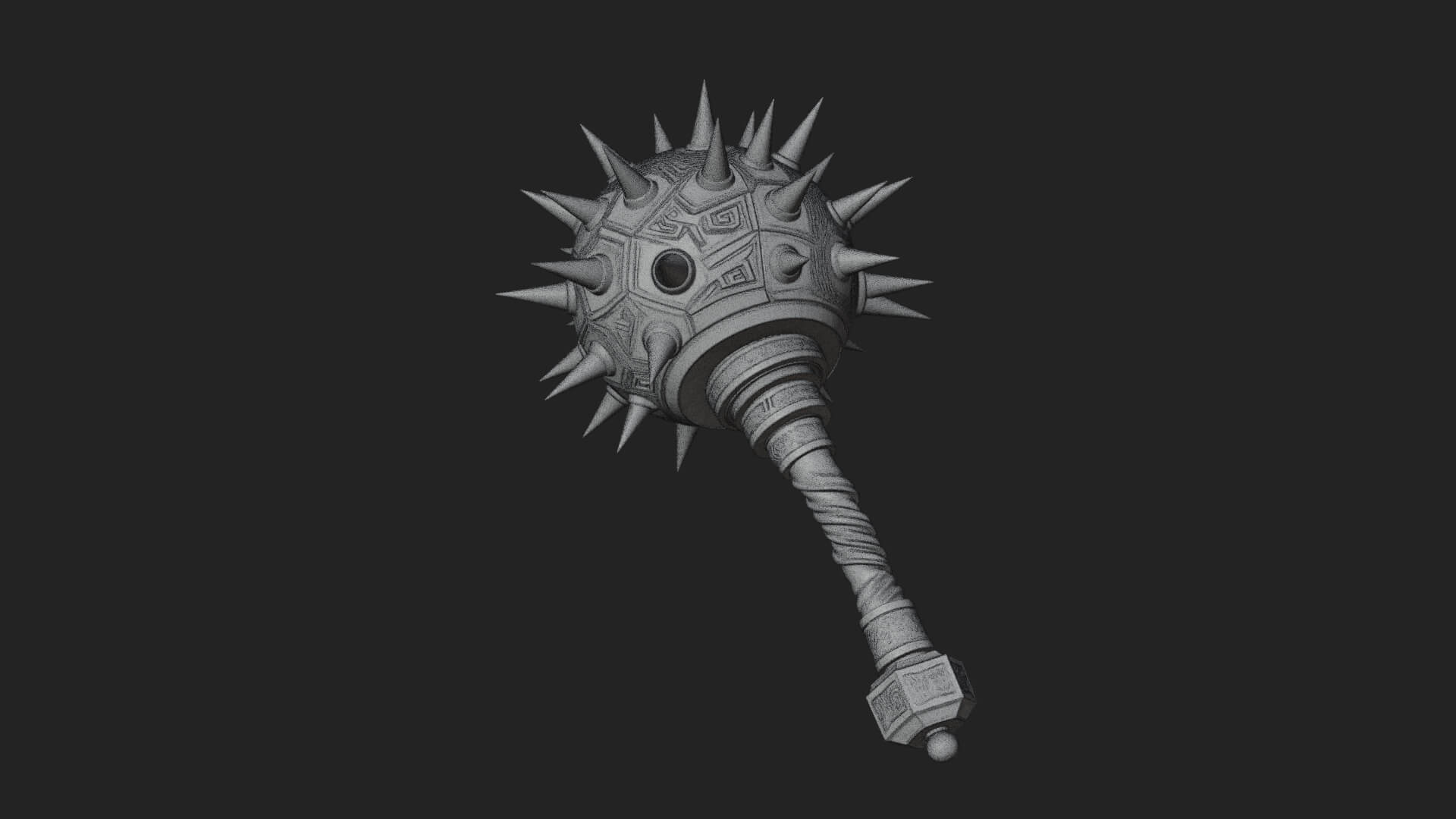 Spiked Ball Chain Flail Model Design 11 3D Print Model 3D Model