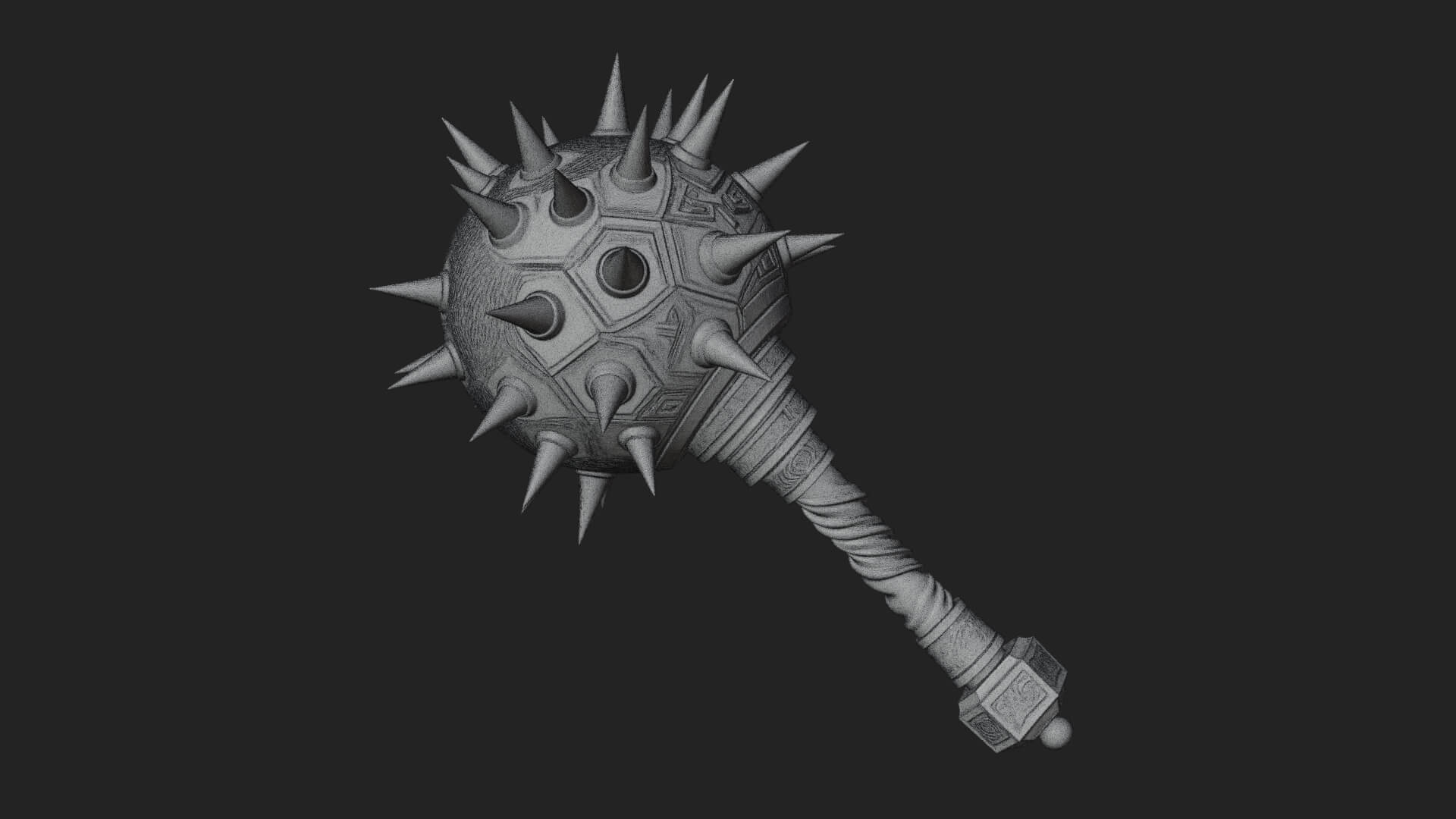 Spiked Ball Chain Flail Model Design 11 3D Print Model 3D Model