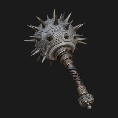 Spiked Ball Chain Flail Model Design 11 3D Print Model