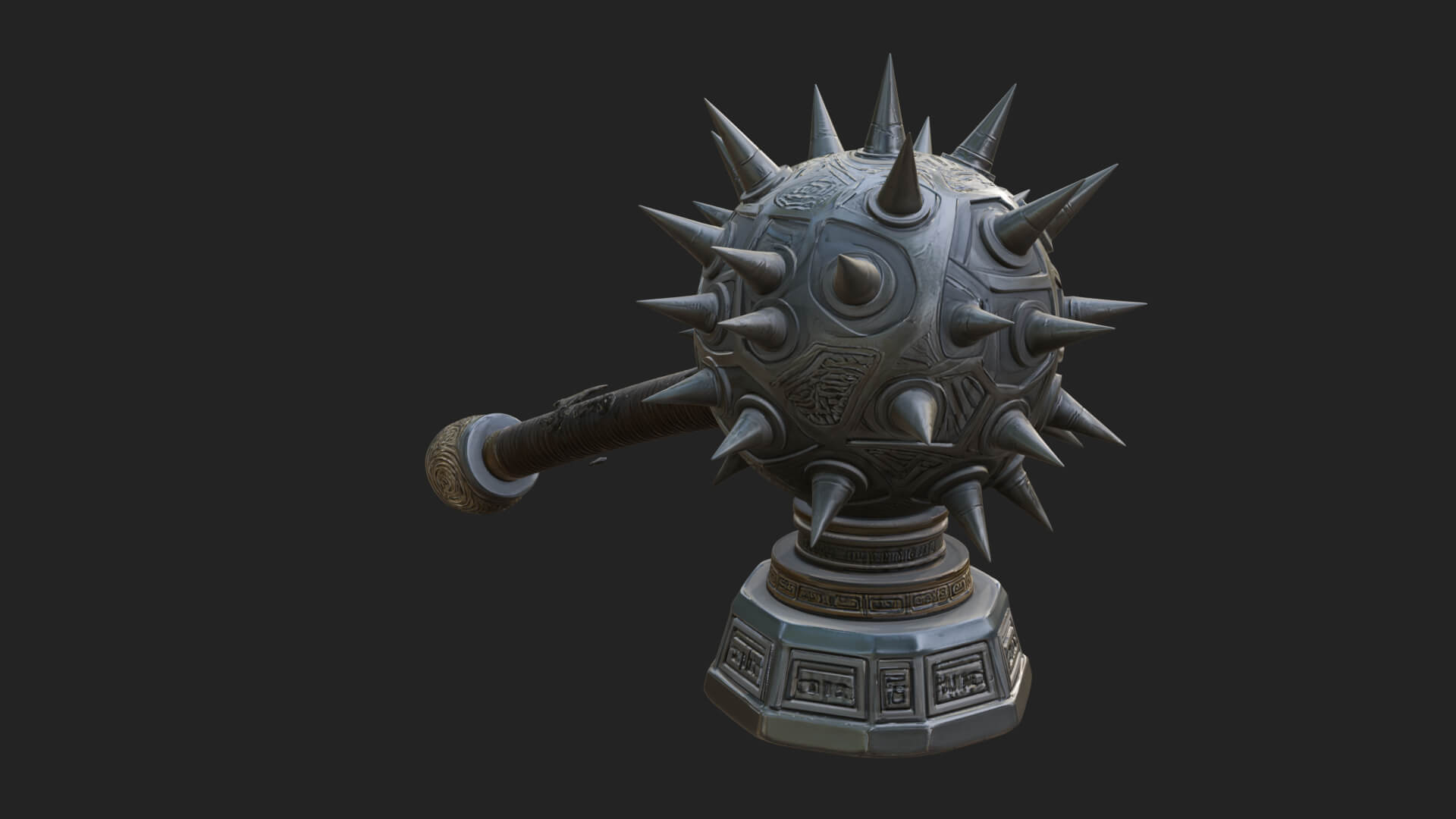Spiked Ball Chain Flail Model Design 12 3D Print Model 3D Model