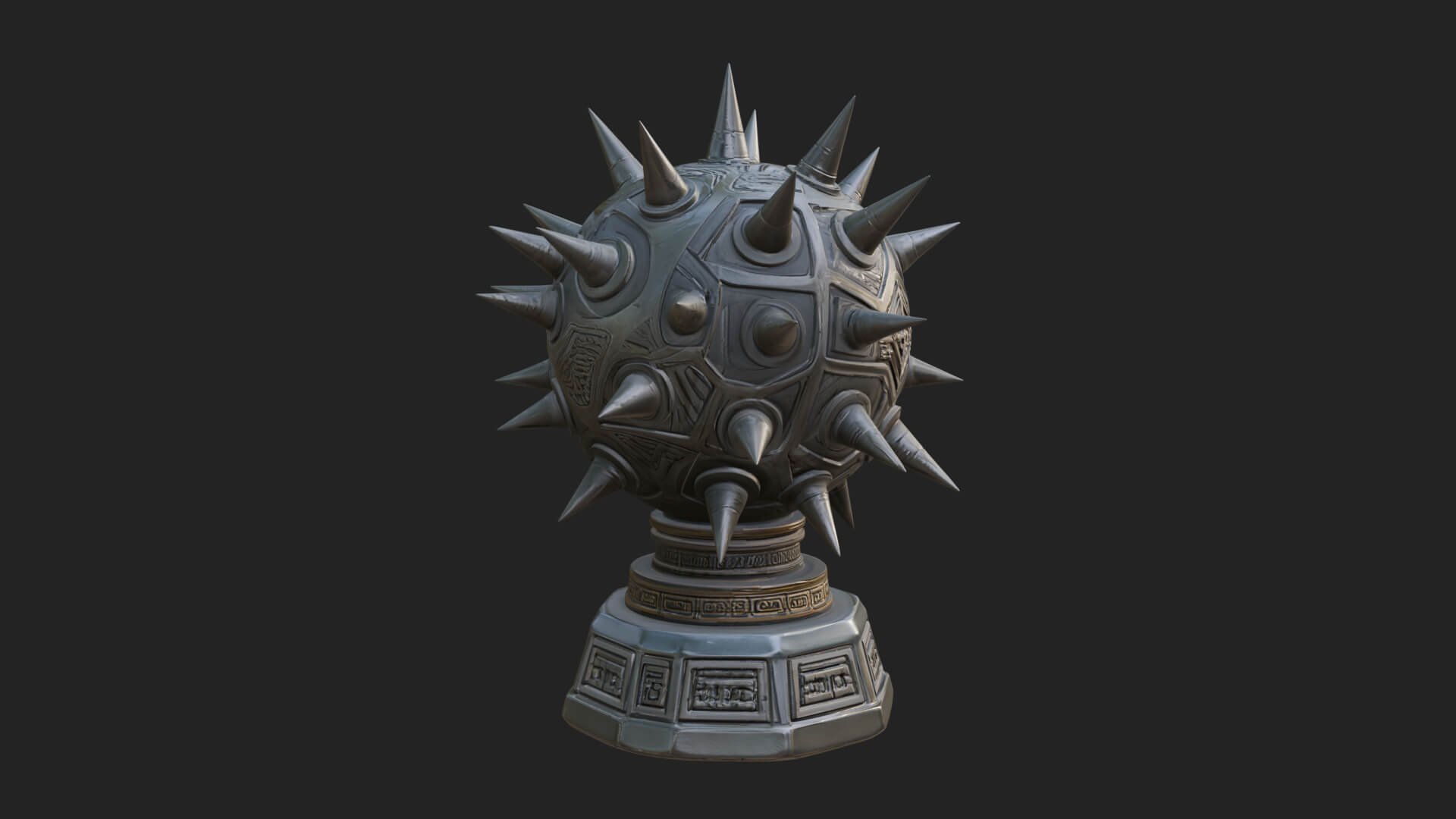 Spiked Ball Chain Flail Model Design 12 3D Print Model 3D Model