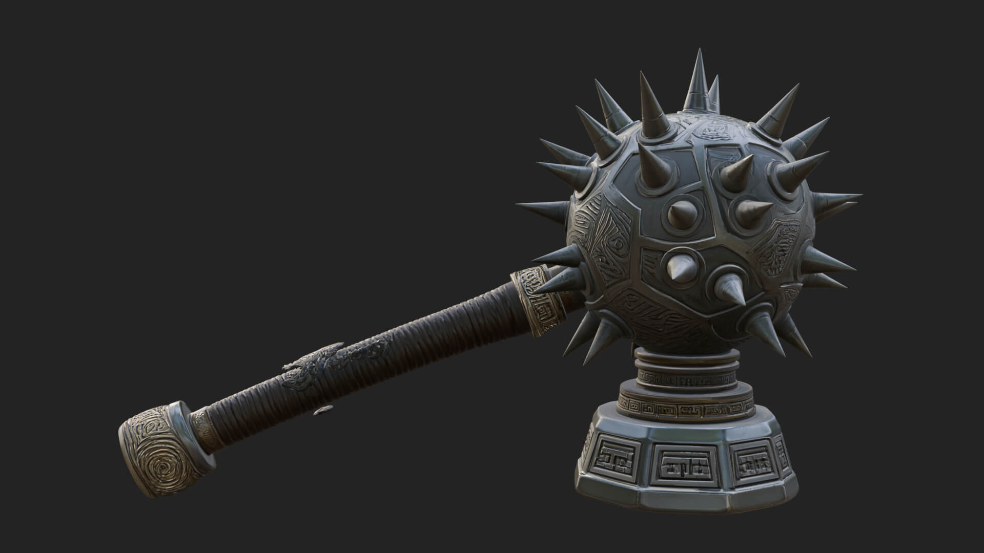 Spiked Ball Chain Flail Model Design 12 3D Print Model 3D Model