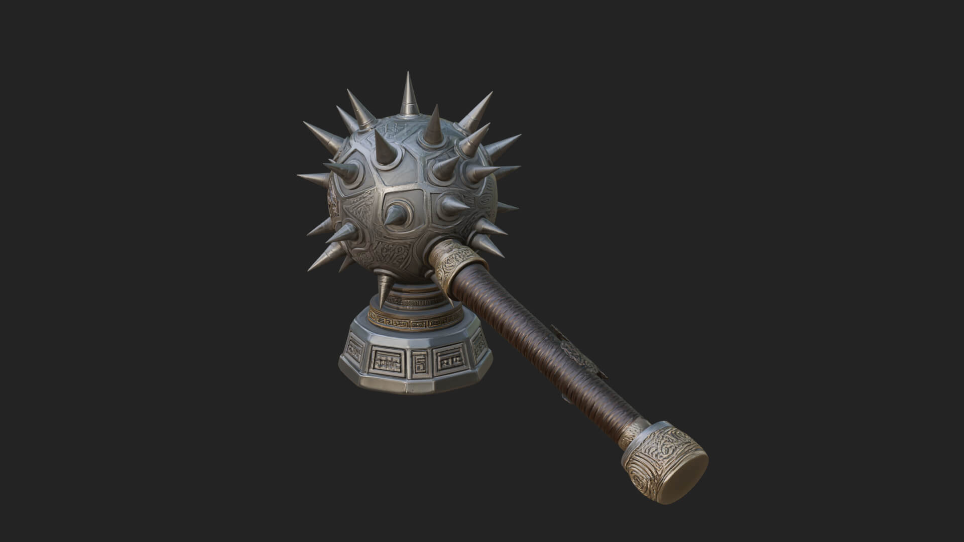 Spiked Ball Chain Flail Model Design 12 3D Print Model 3D Model