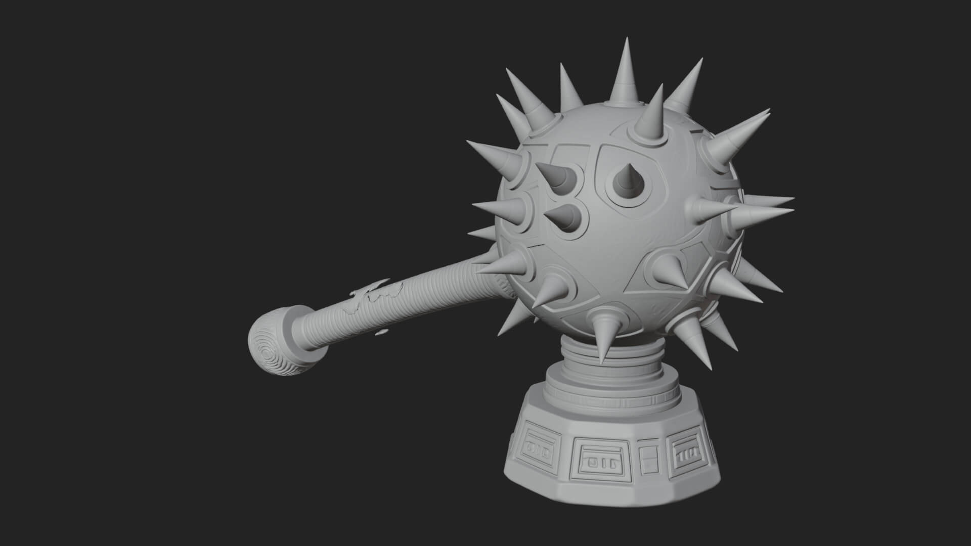 Spiked Ball Chain Flail Model Design 12 3D Print Model 3D Model