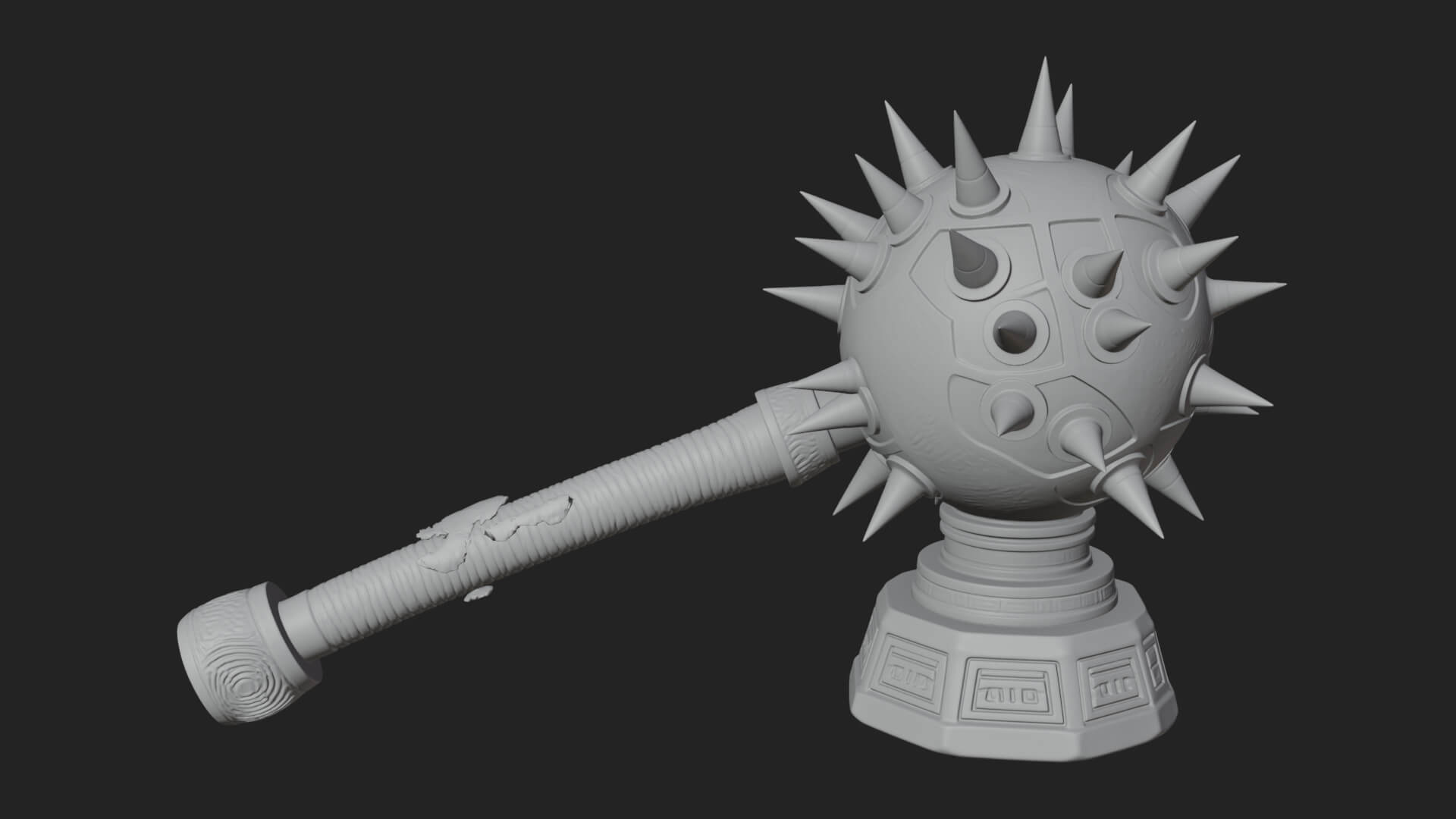 Spiked Ball Chain Flail Model Design 12 3D Print Model 3D Model