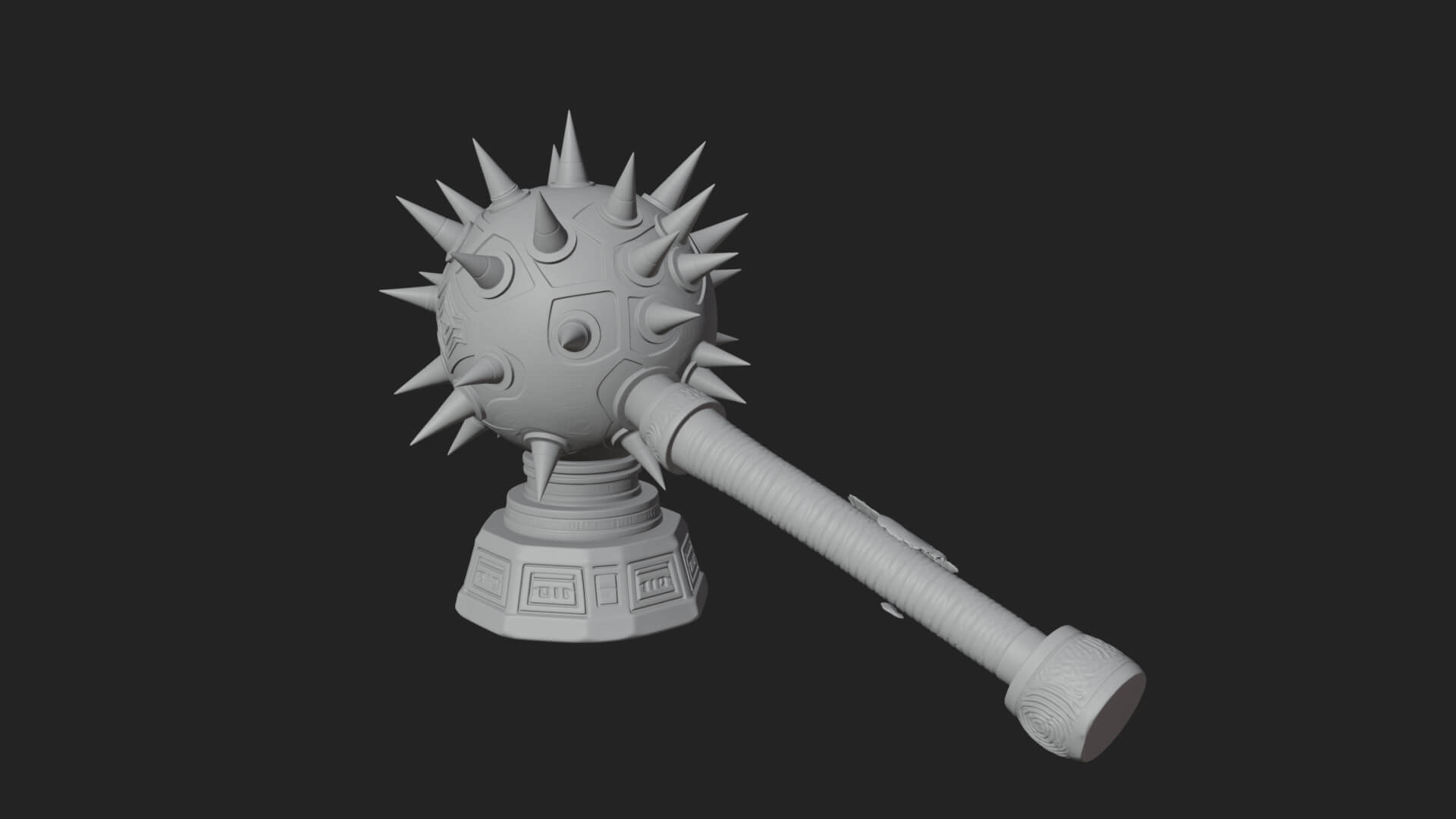 Spiked Ball Chain Flail Model Design 12 3D Print Model 3D Model