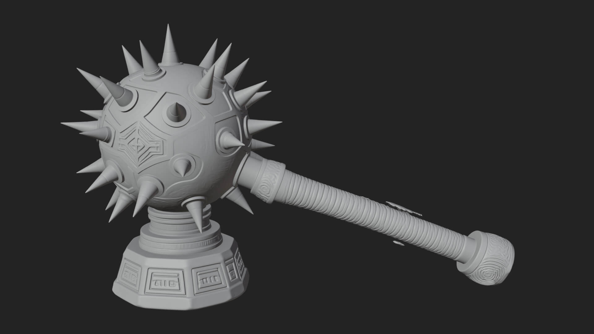 Spiked Ball Chain Flail Model Design 12 3D Print Model 3D Model