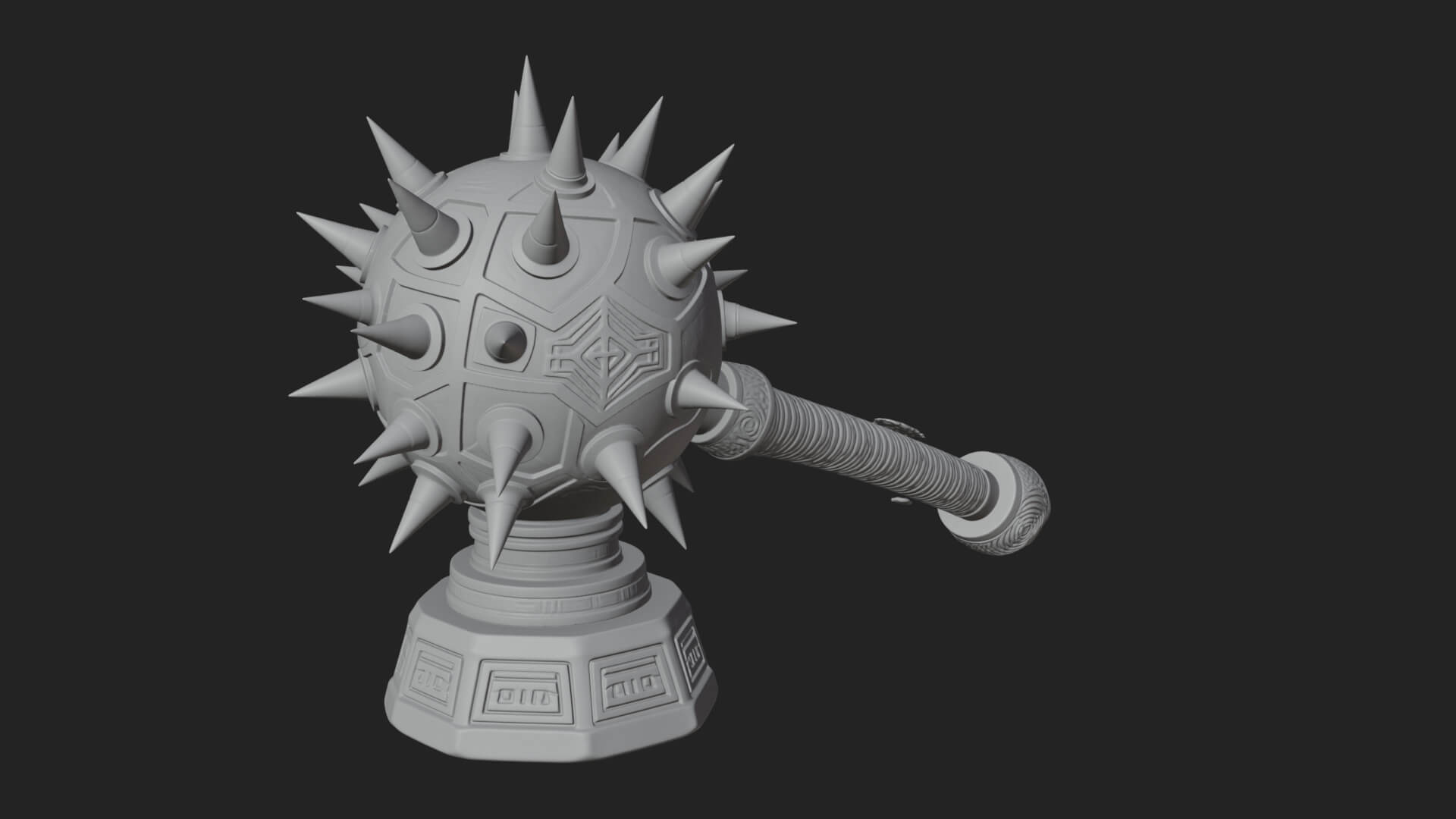 Spiked Ball Chain Flail Model Design 12 3D Print Model 3D Model