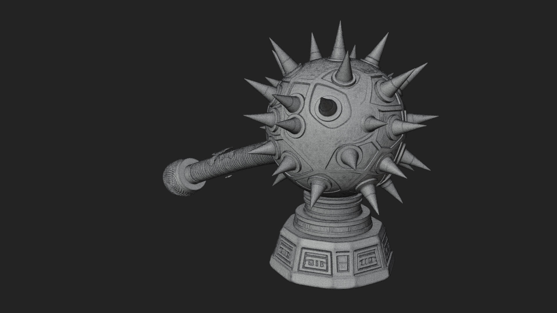 Spiked Ball Chain Flail Model Design 12 3D Print Model 3D Model