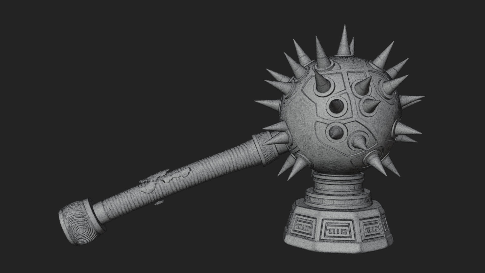 Spiked Ball Chain Flail Model Design 12 3D Print Model 3D Model