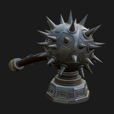 Spiked Ball Chain Flail Model Design 12 3D Print Model