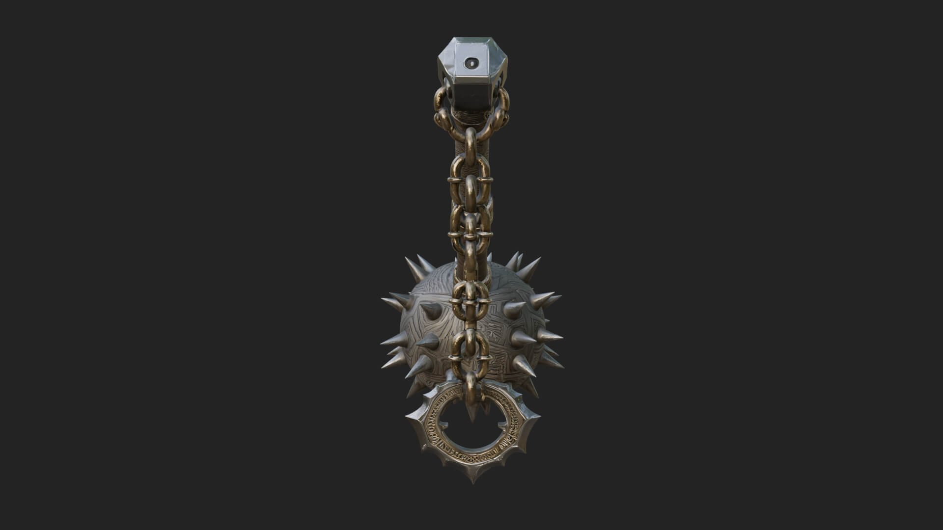 Spiked Ball Chain Flail Model Design 2 3D Print Model 3D Model