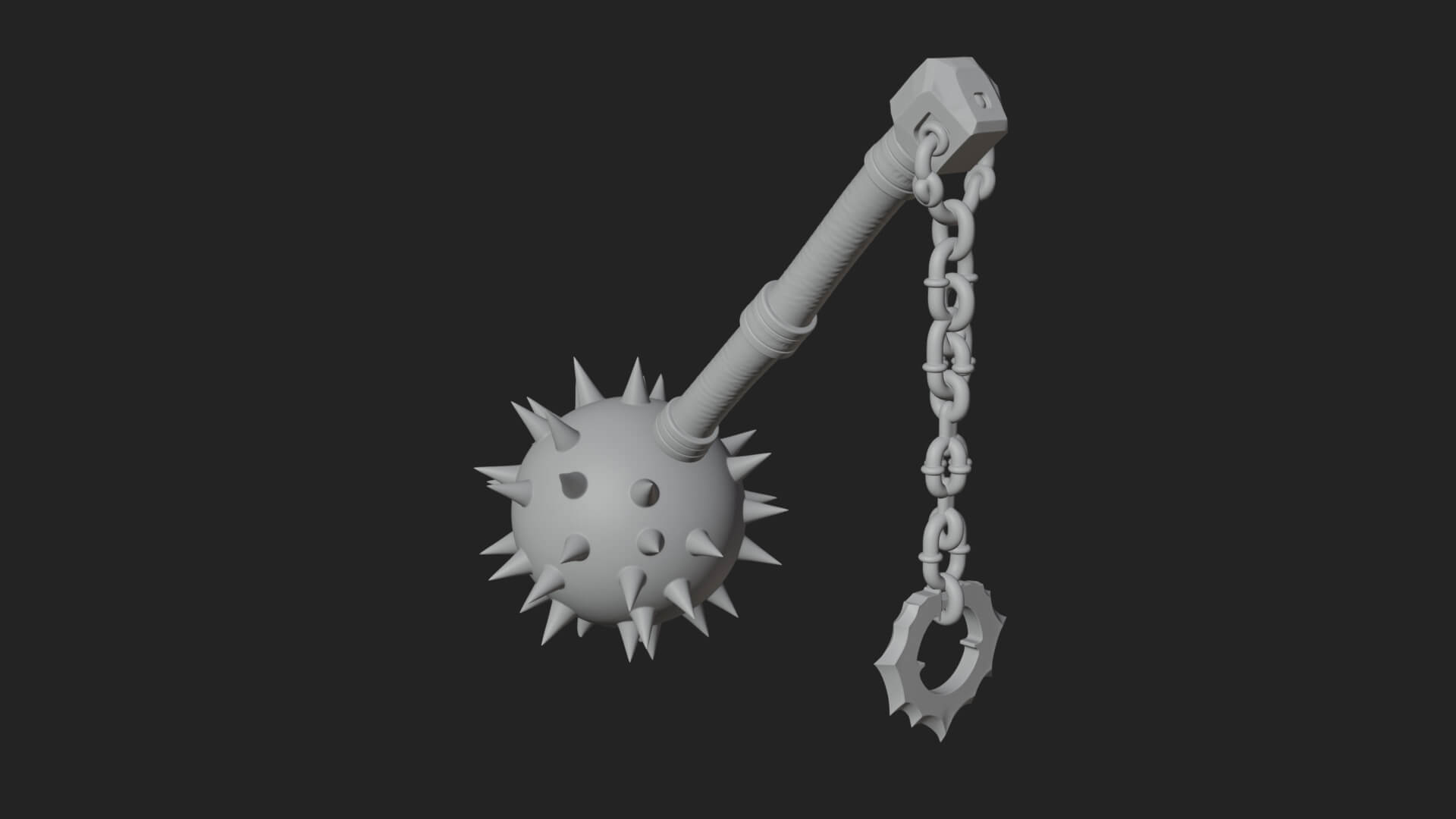 Spiked Ball Chain Flail Model Design 2 3D Print Model 3D Model