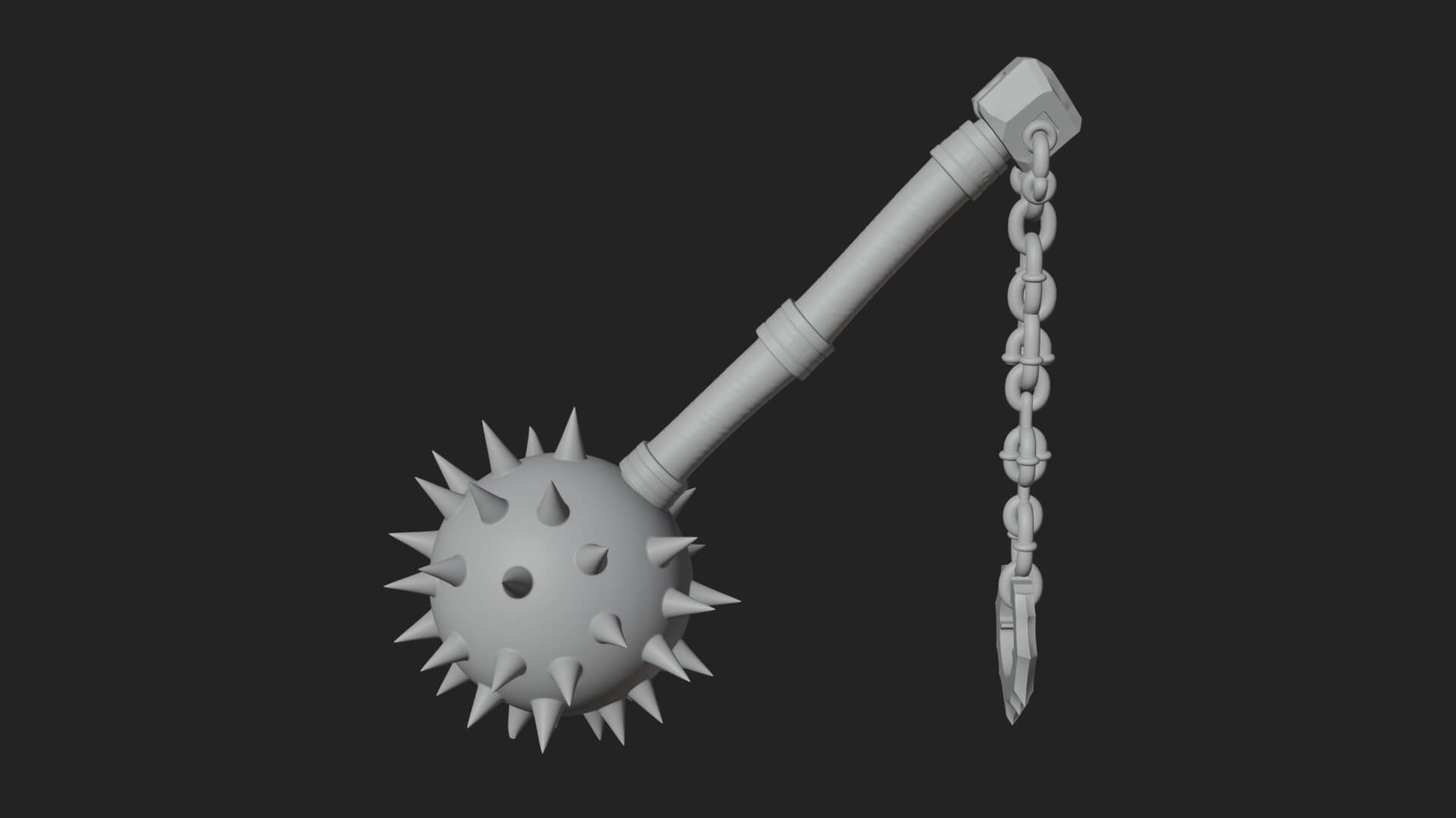 Spiked Ball Chain Flail Model Design 2 3D Print Model 3D Model