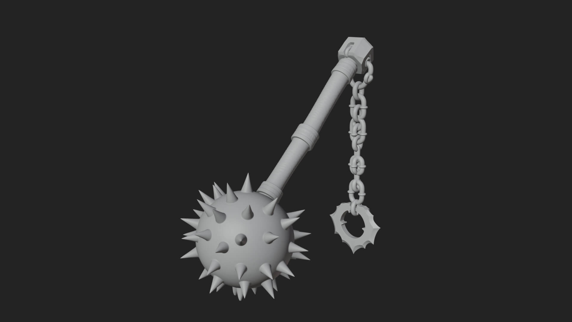 Spiked Ball Chain Flail Model Design 2 3D Print Model 3D Model