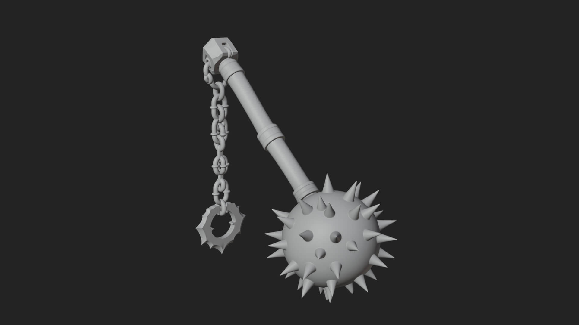 Spiked Ball Chain Flail Model Design 2 3D Print Model 3D Model