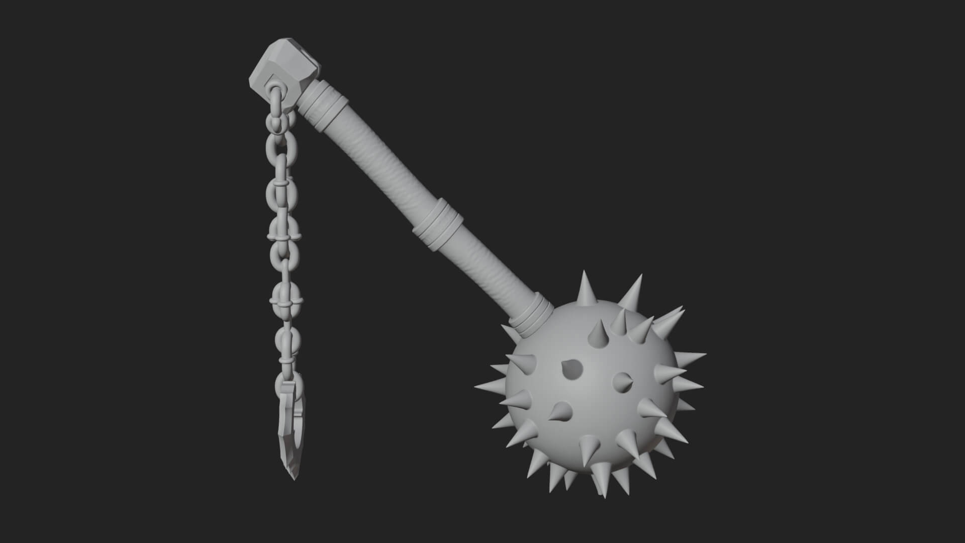 Spiked Ball Chain Flail Model Design 2 3D Print Model 3D Model