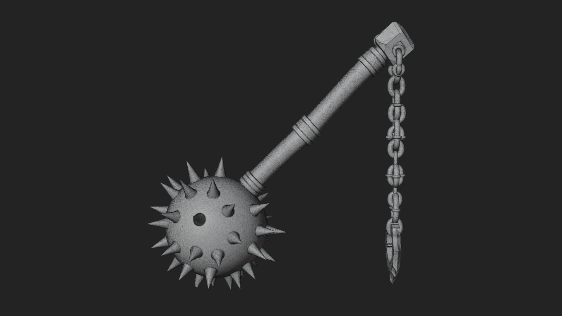 Spiked Ball Chain Flail Model Design 2 3D Print Model 3D Model