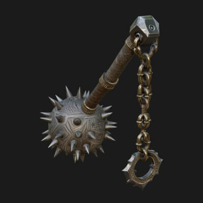 Spiked Ball Chain Flail Model Design 2 3D Print Model