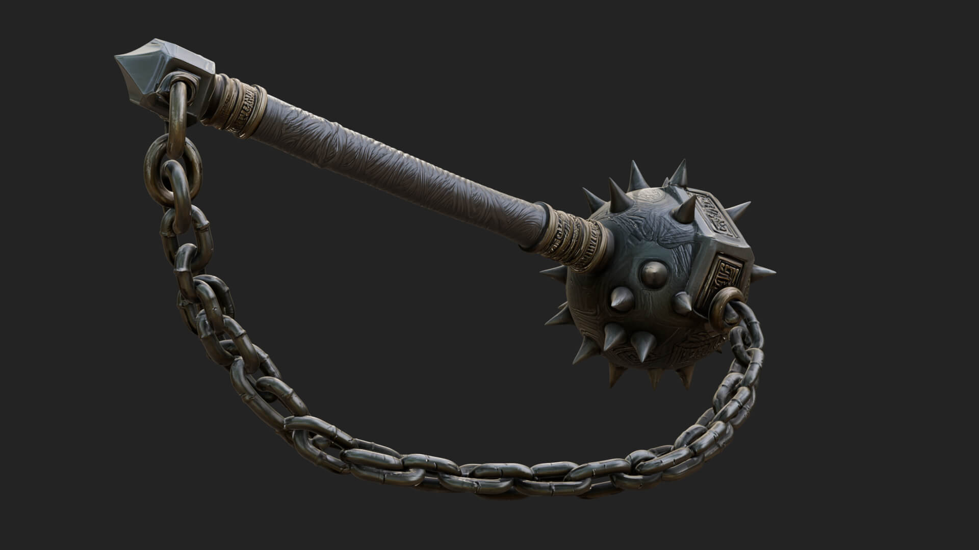 Spiked Ball Chain Flail Model Design 3 3D Print Model 3D Model